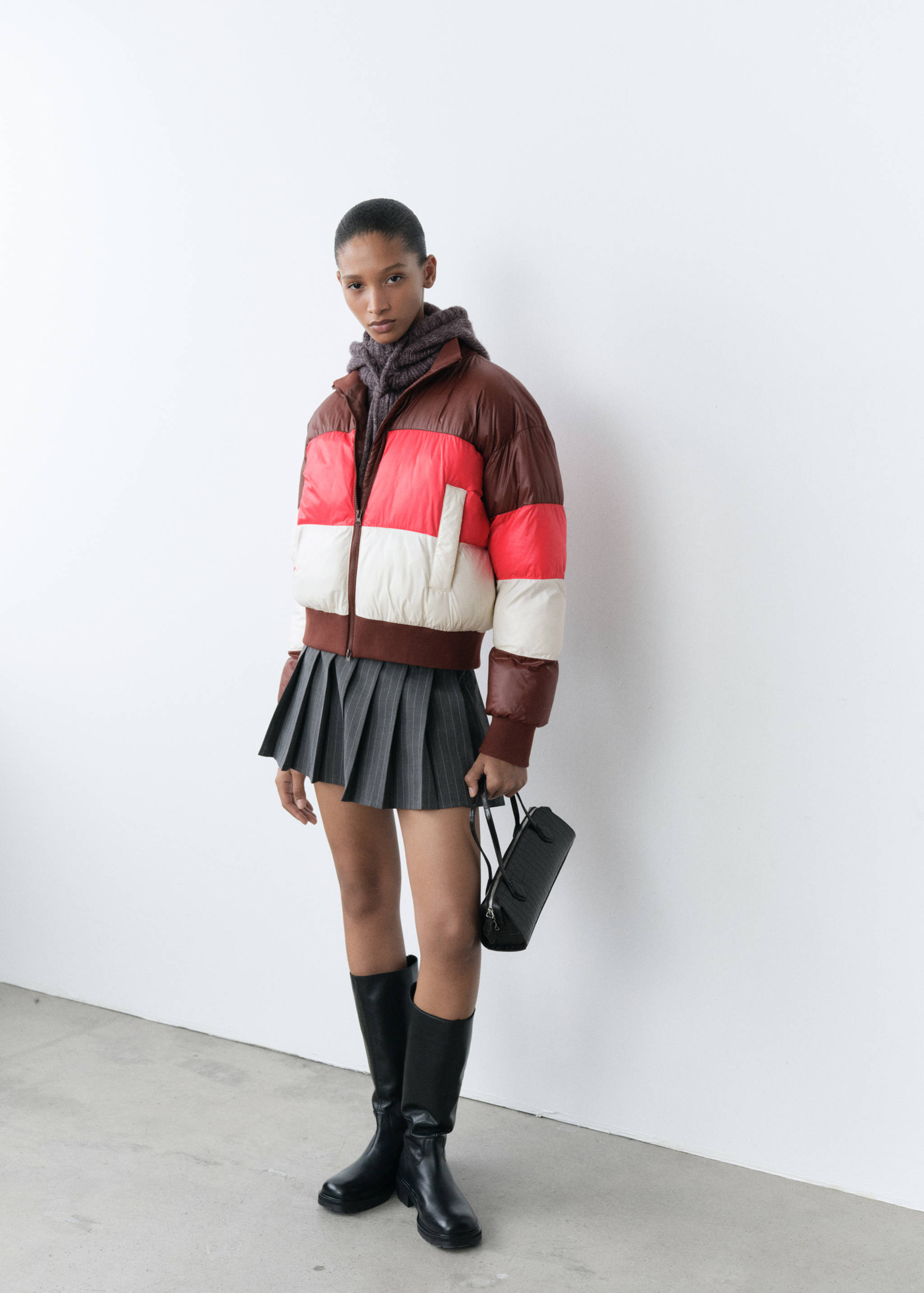 Tricolour quilted jacket - General plane