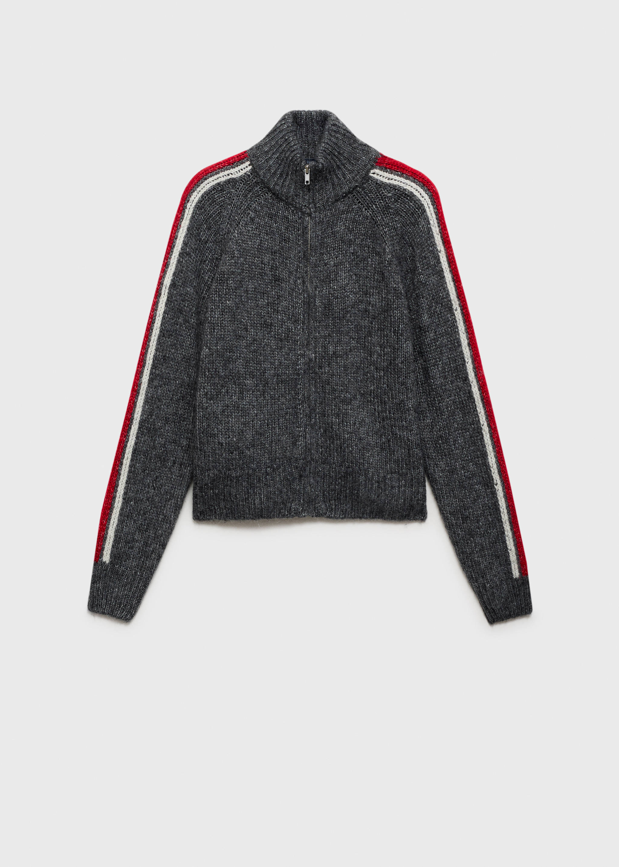 Perkins-neck cardigan with zip - Article without model