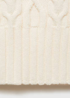Cable-knit gilet with hood — Ecru 7
