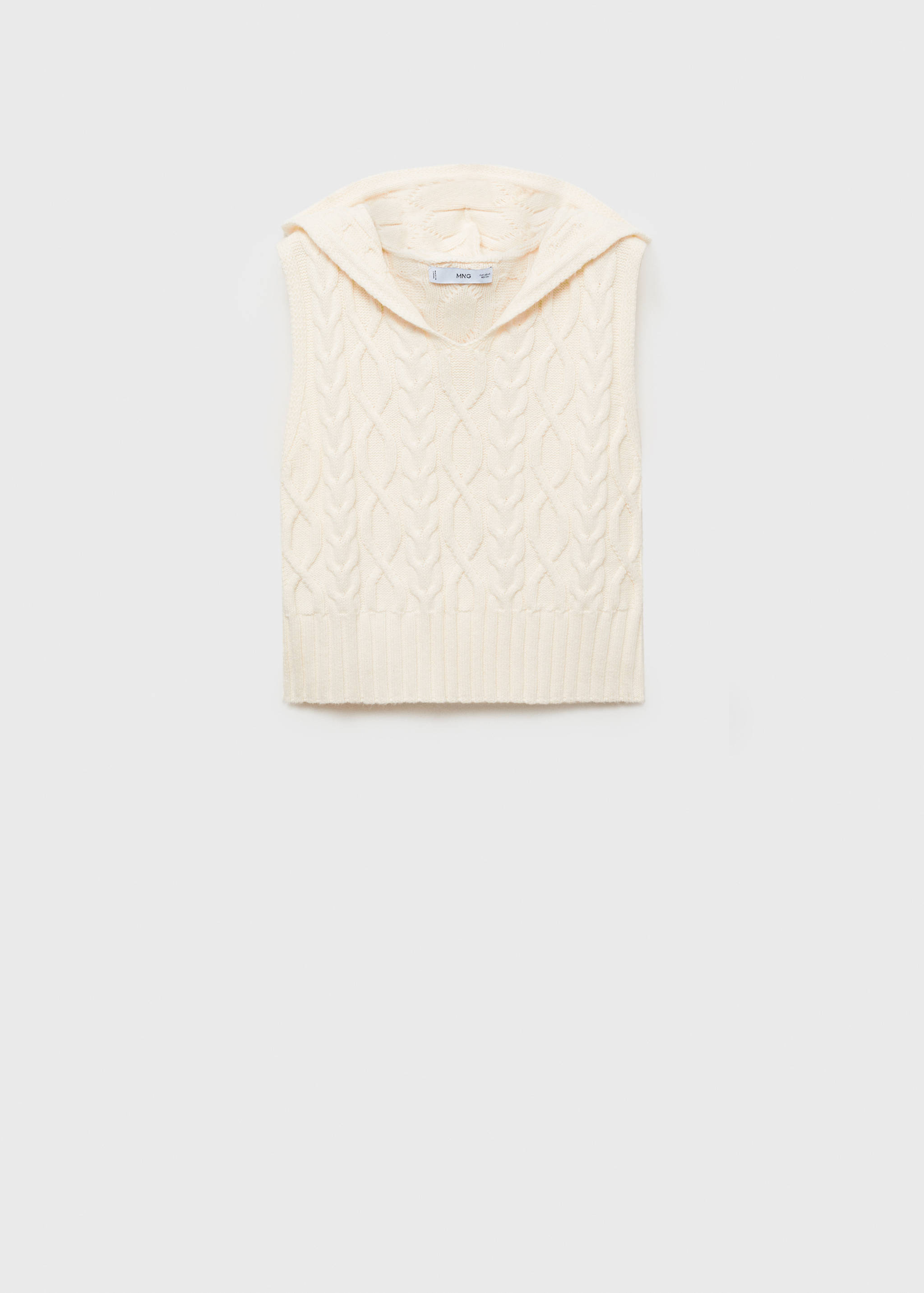 Cable-knit gilet with hood - Article without model