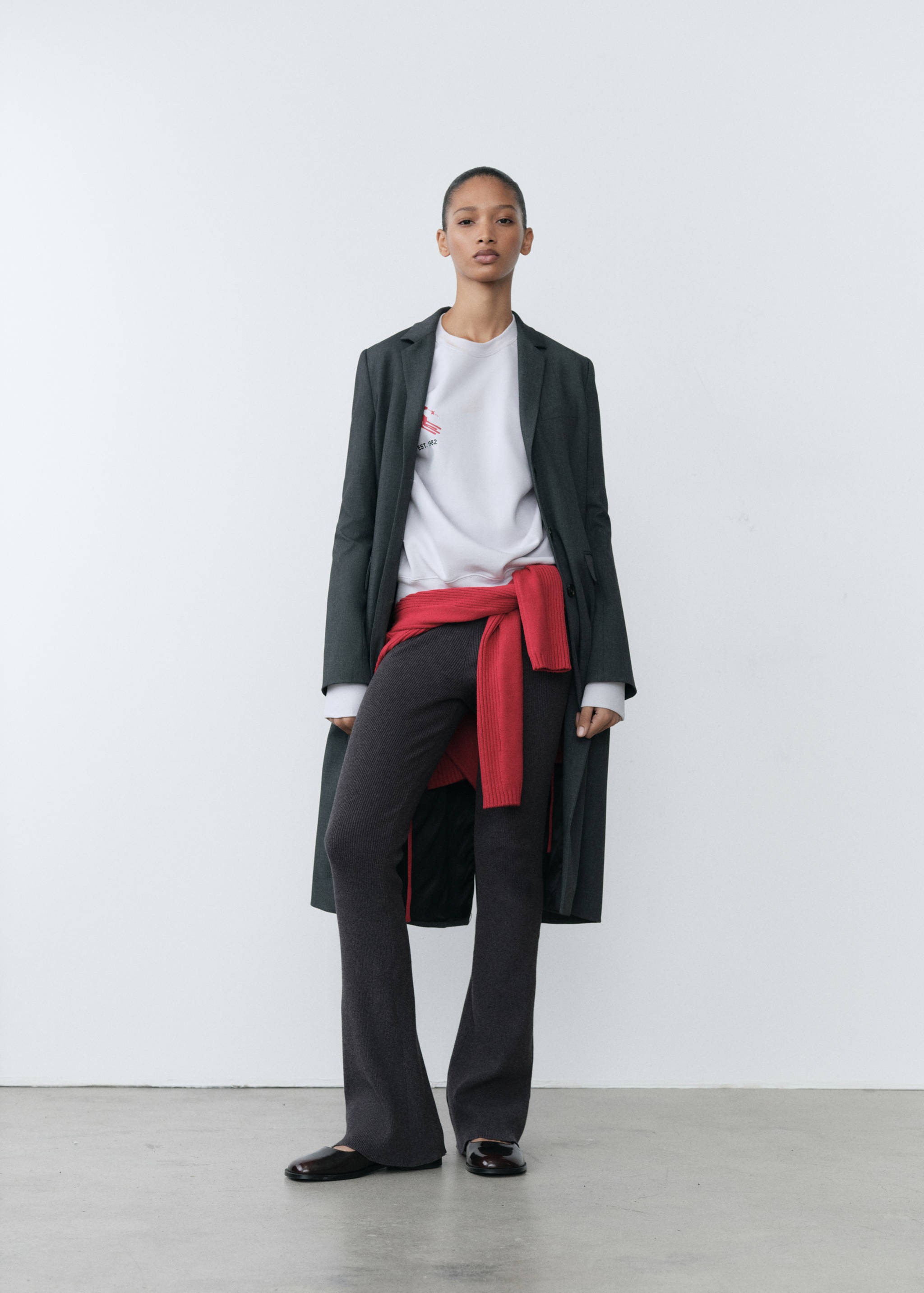 pants with knitted waistband - General plane