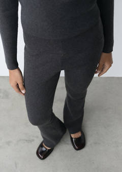Trousers with knitted waistband — Grey 1