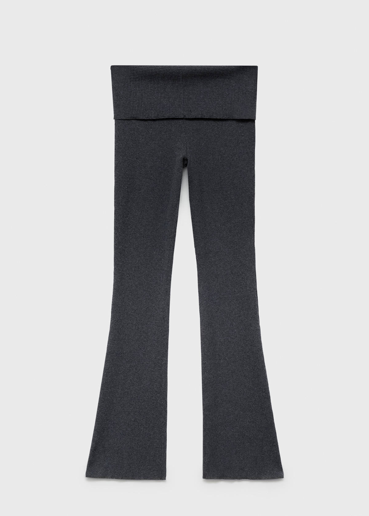Trousers with knitted waistband — Grey