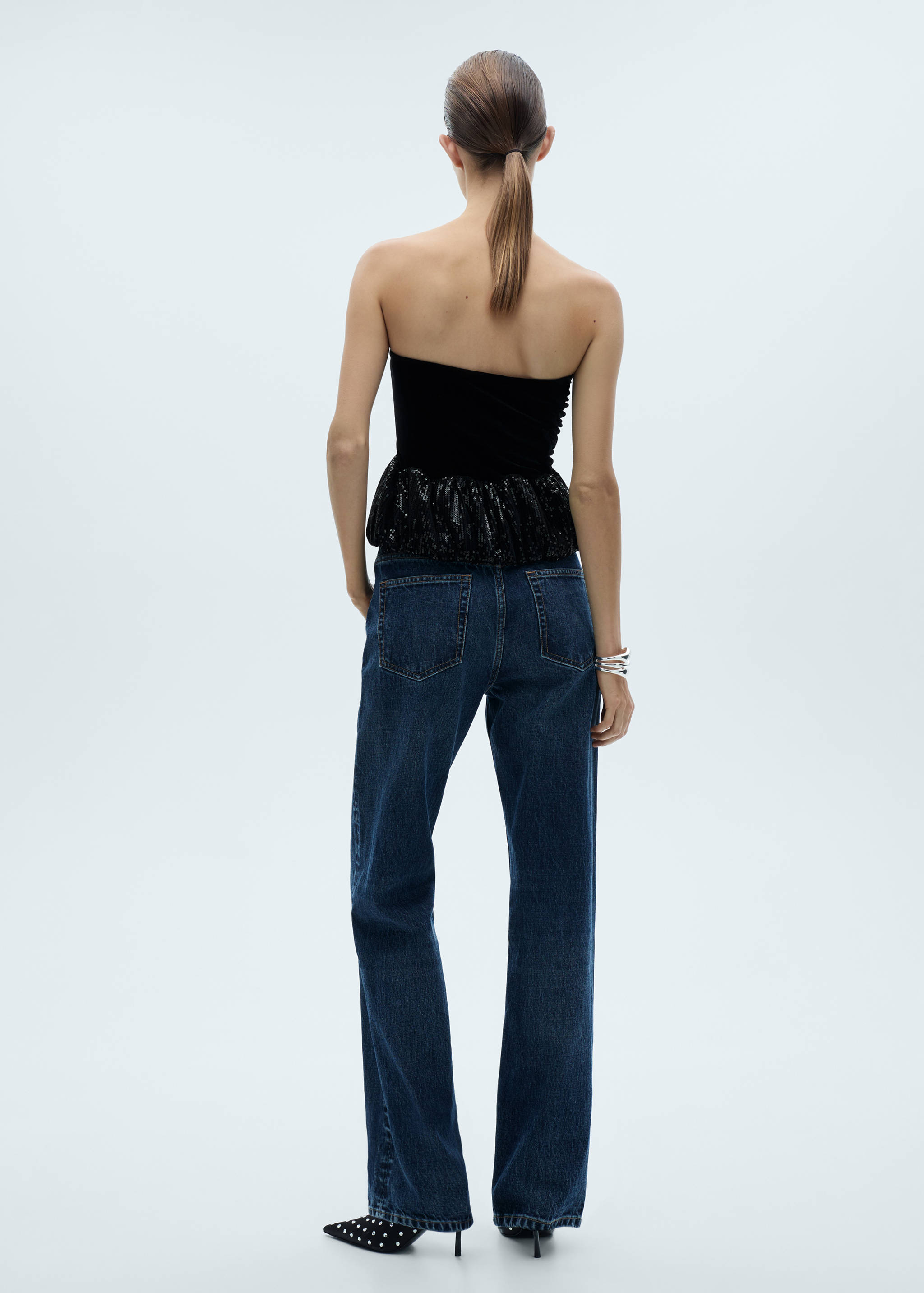 Peplum top with sequin detail - Reverse of the article