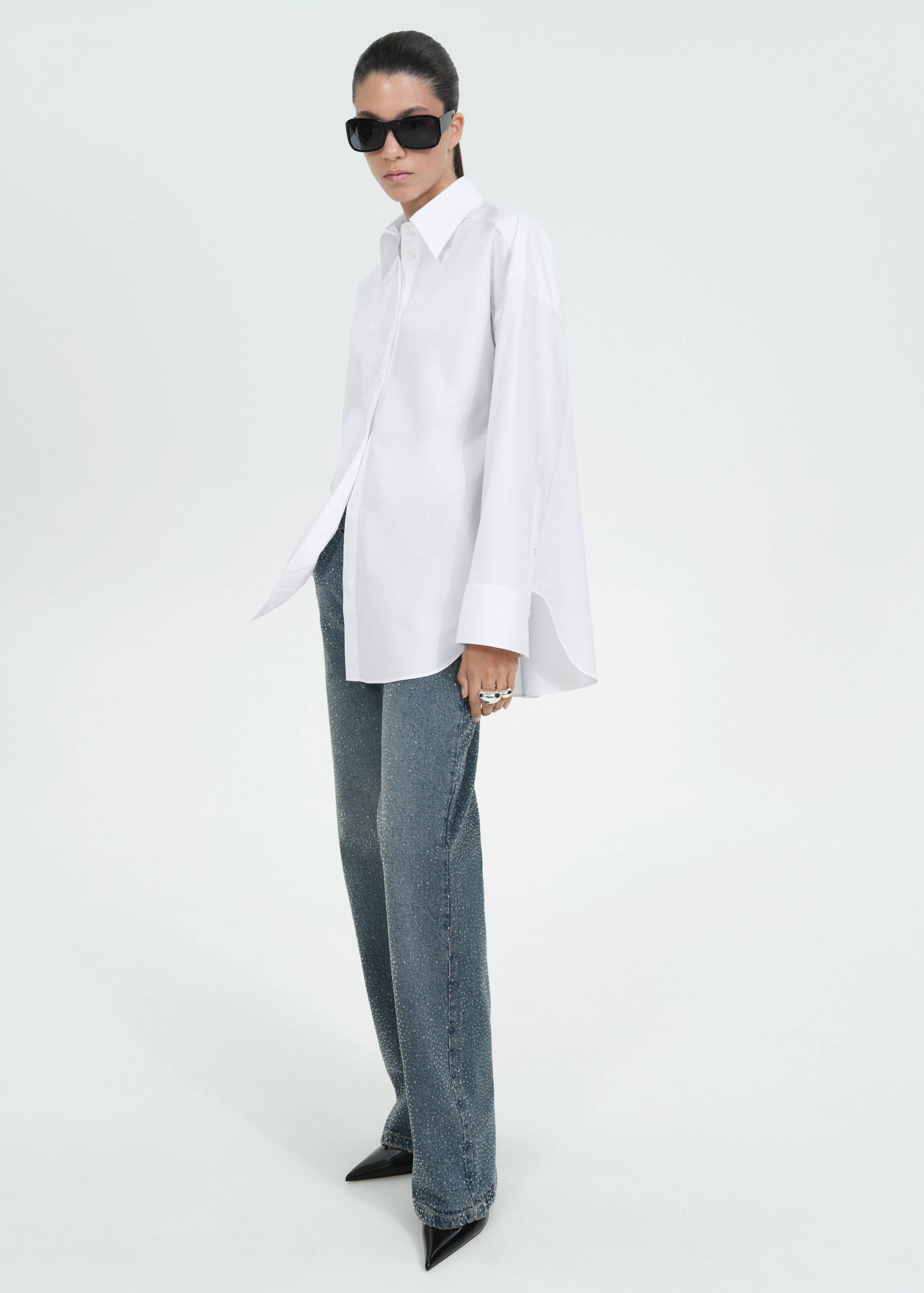 100% cotton oversized shirt - General plane