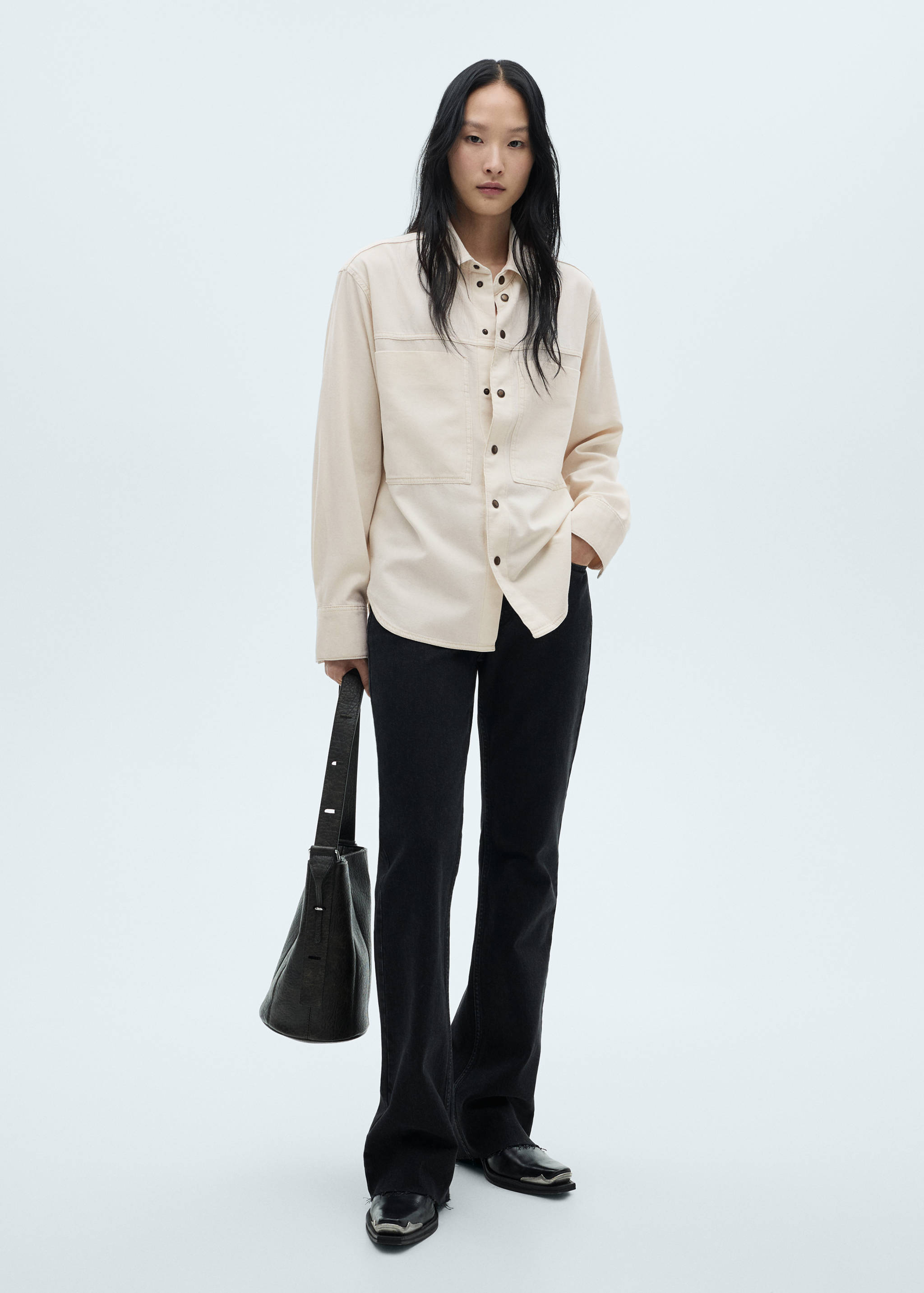 Pocket denim overshirt - General plane