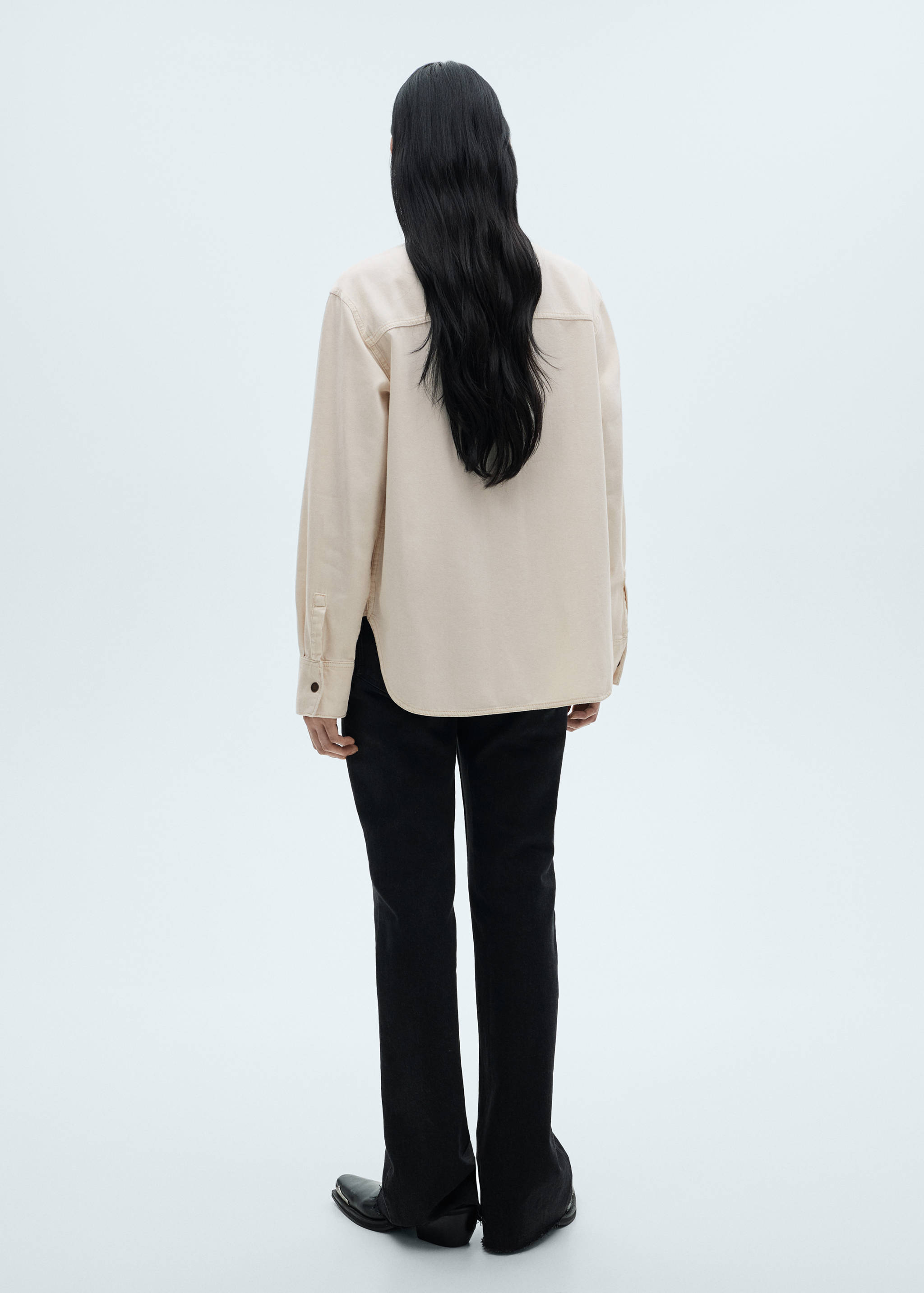 Pocket denim overshirt - Reverse of the article