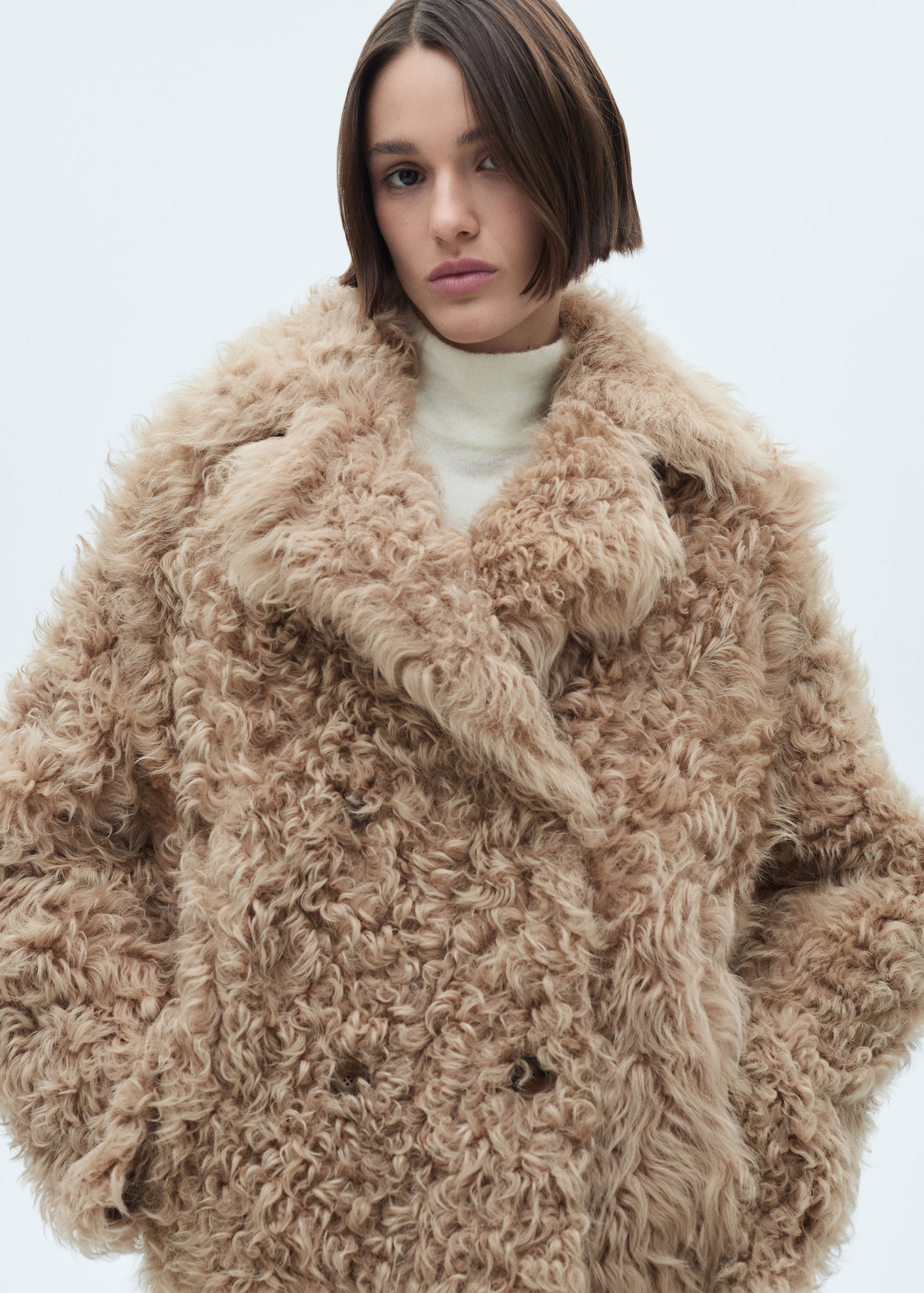 Reversible fur coat - Medium plane