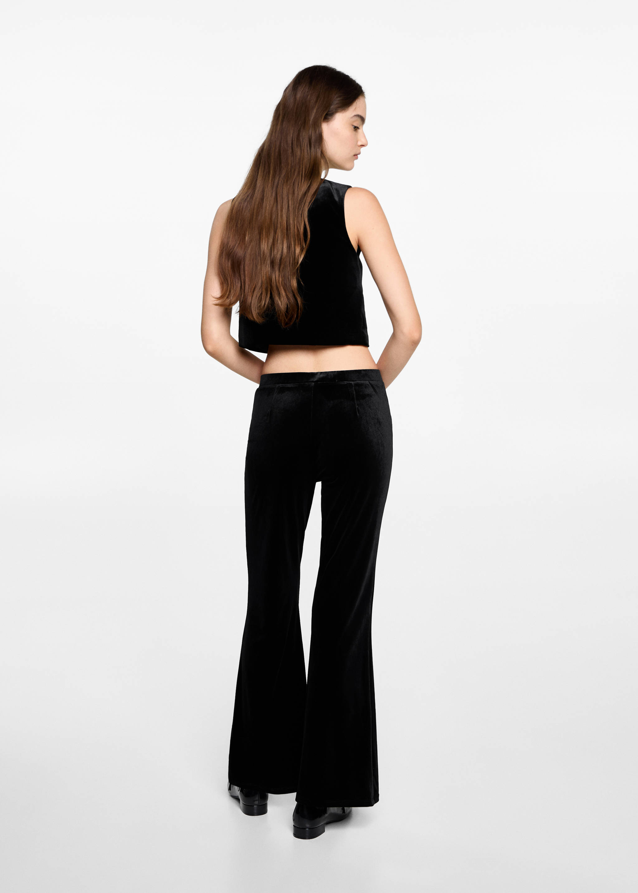 Cropped velvet waistcoat - Reverse of the article