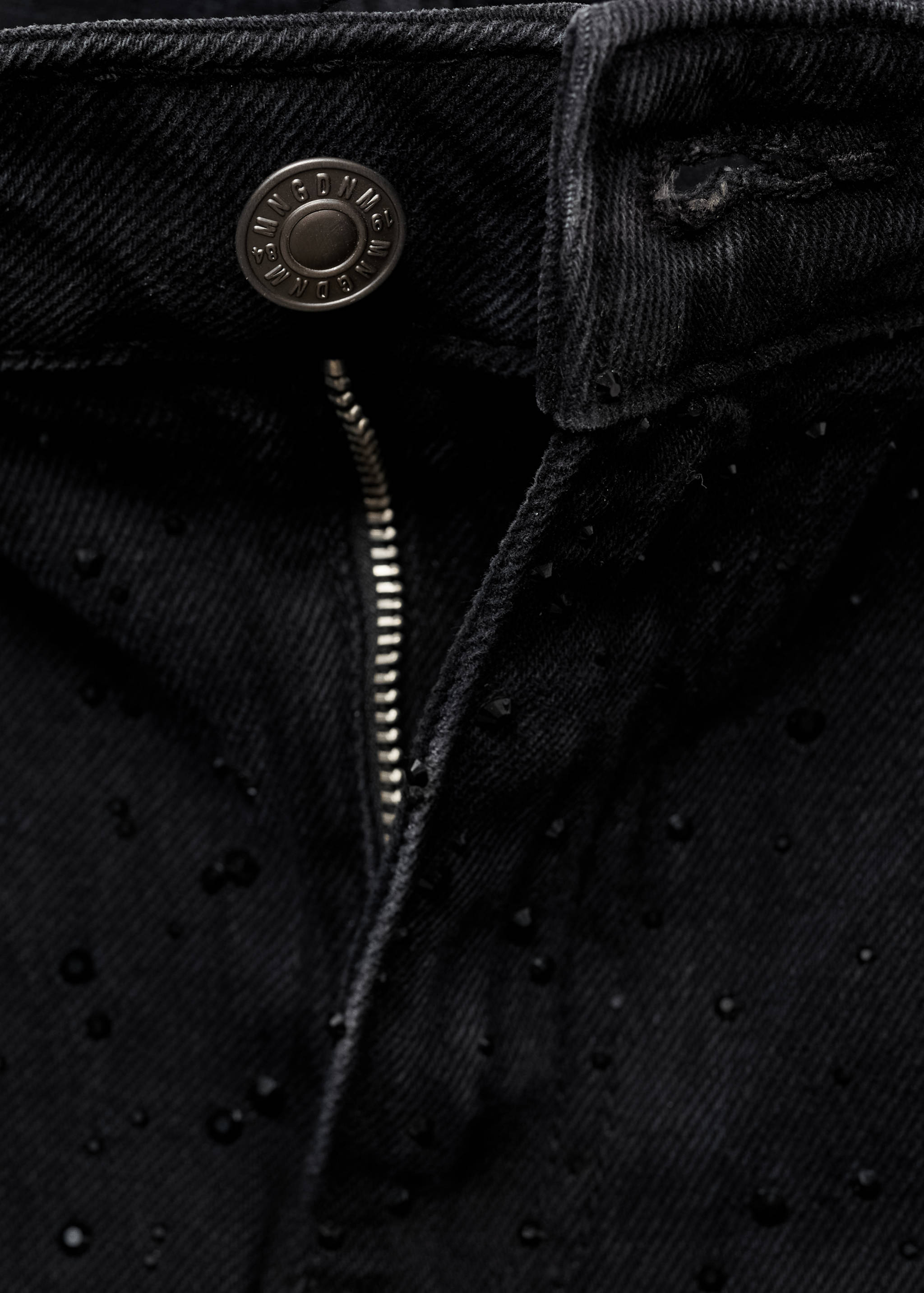 Straight-fit jeans with rhinestone detail - Details of the article 0