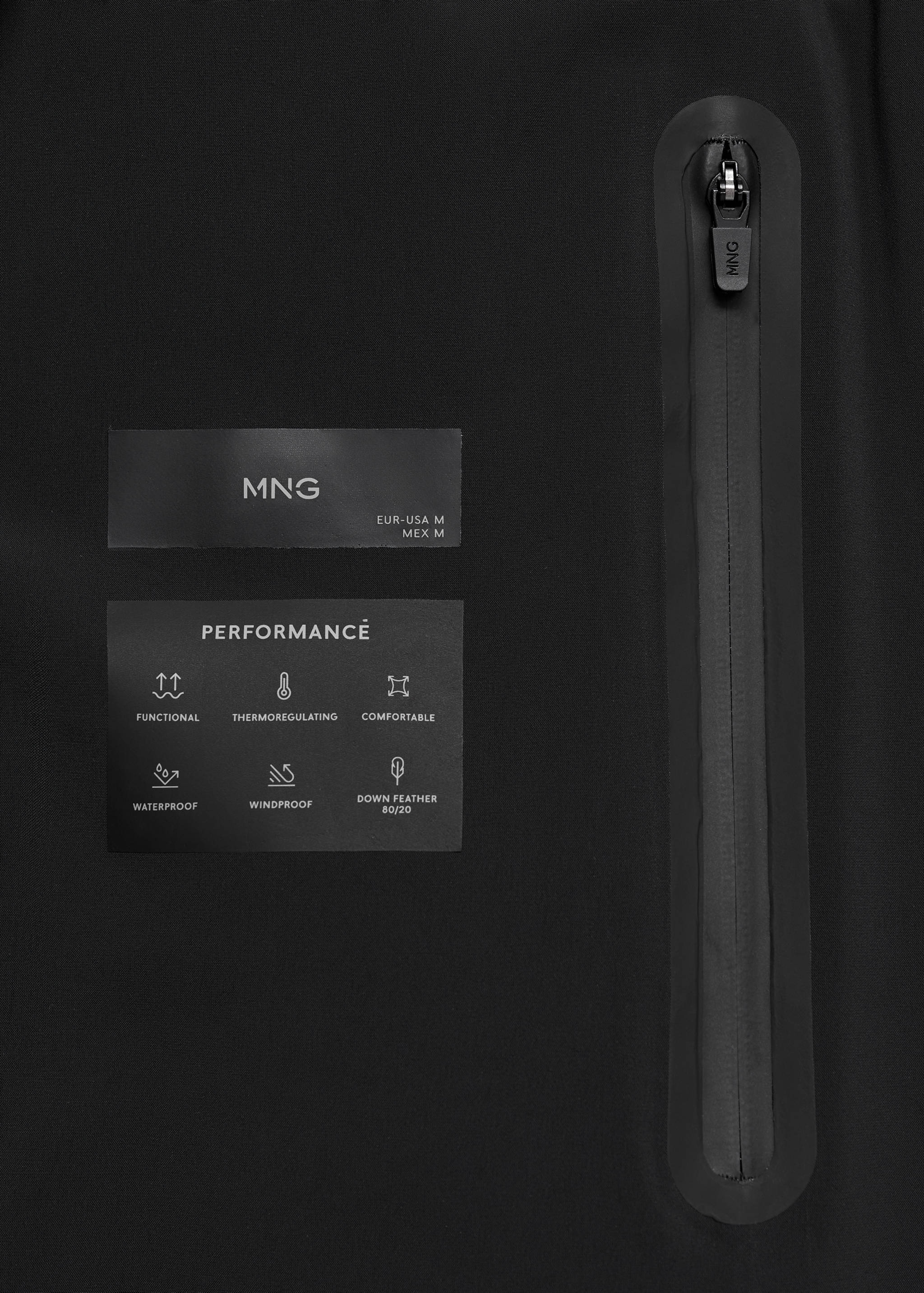 Long waterproof anorak with down and feather filling - Details of the article 0