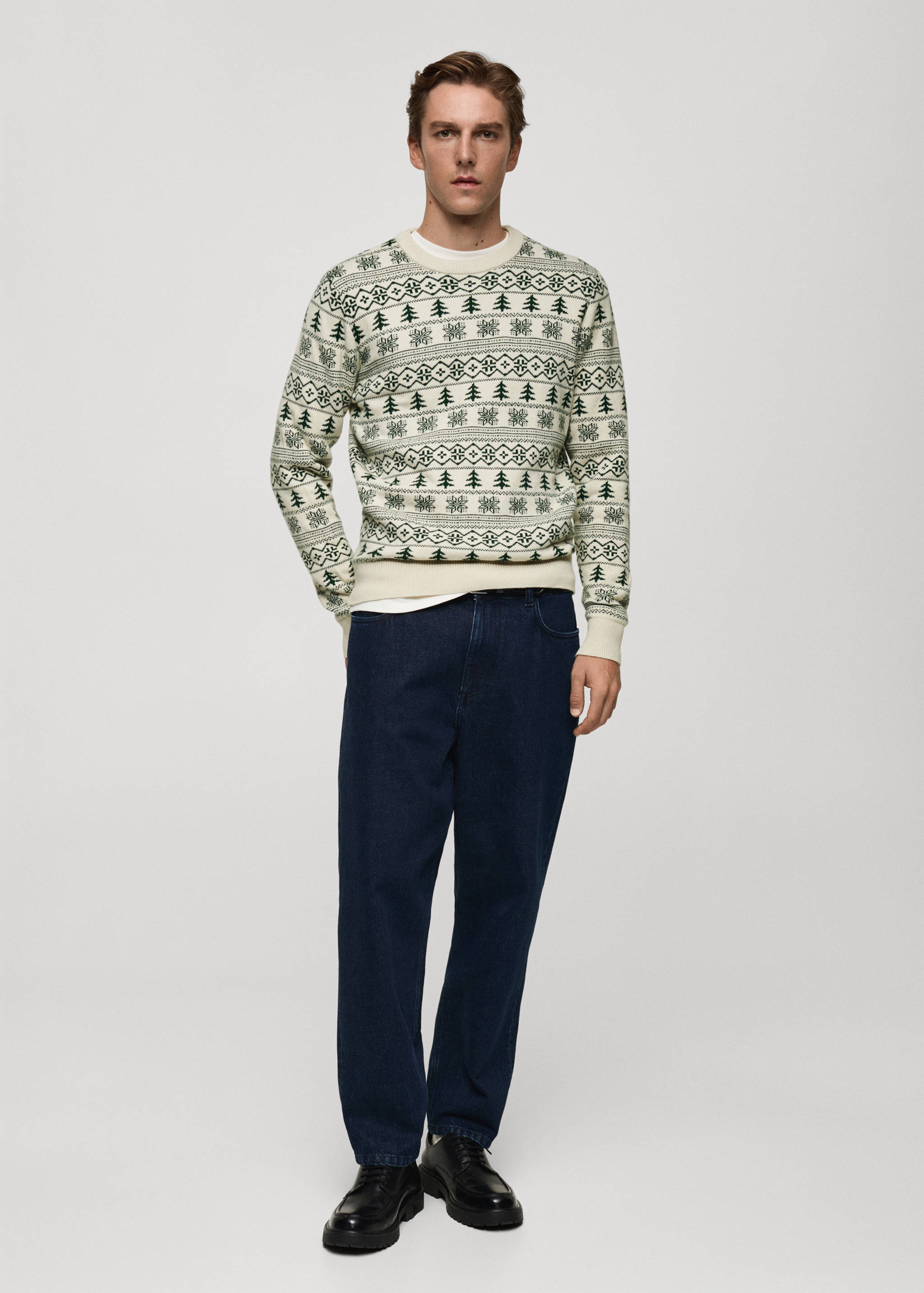 Christmas-print knitted sweater - General plane