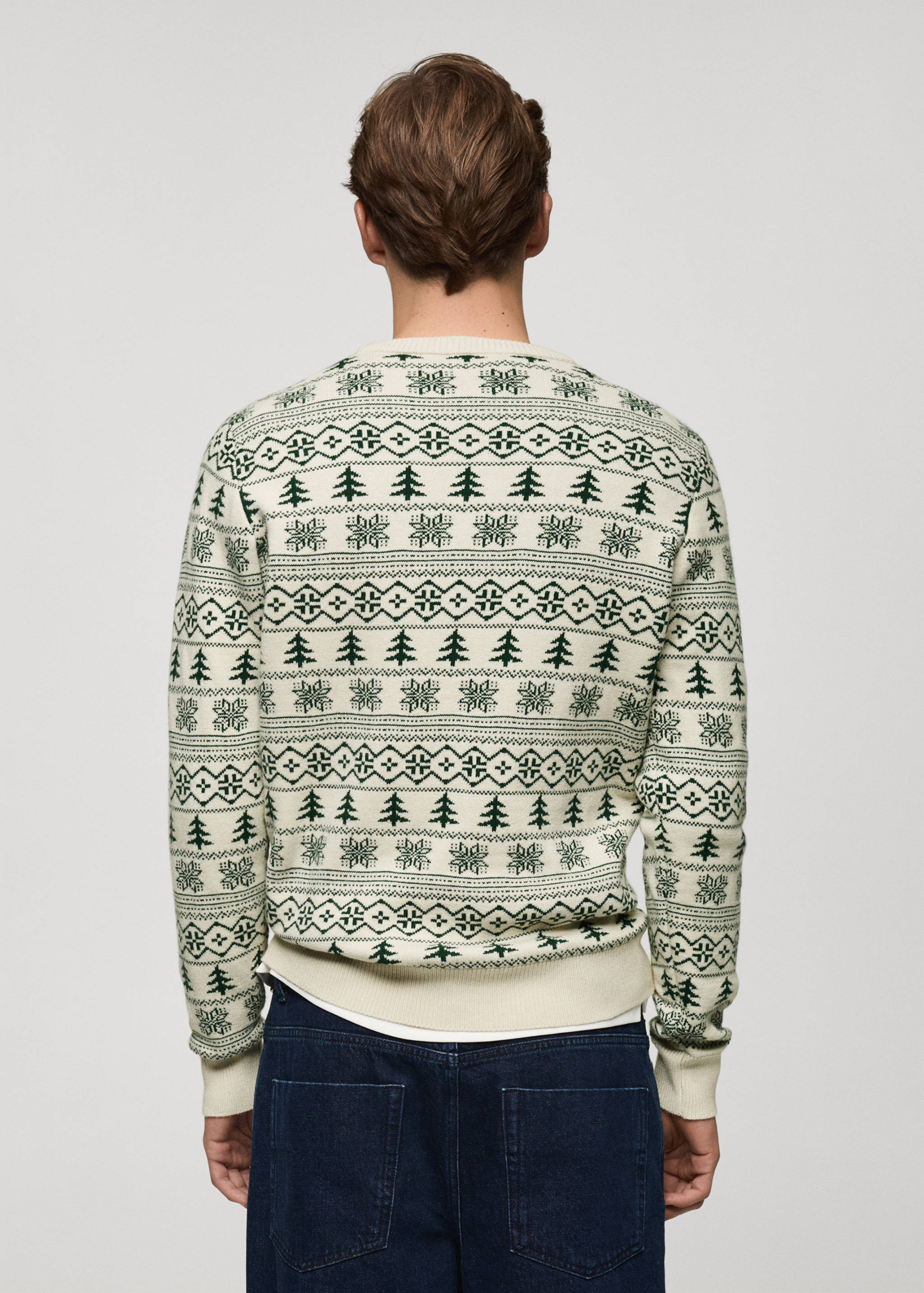 Christmas-print knitted sweater - Reverse of the article