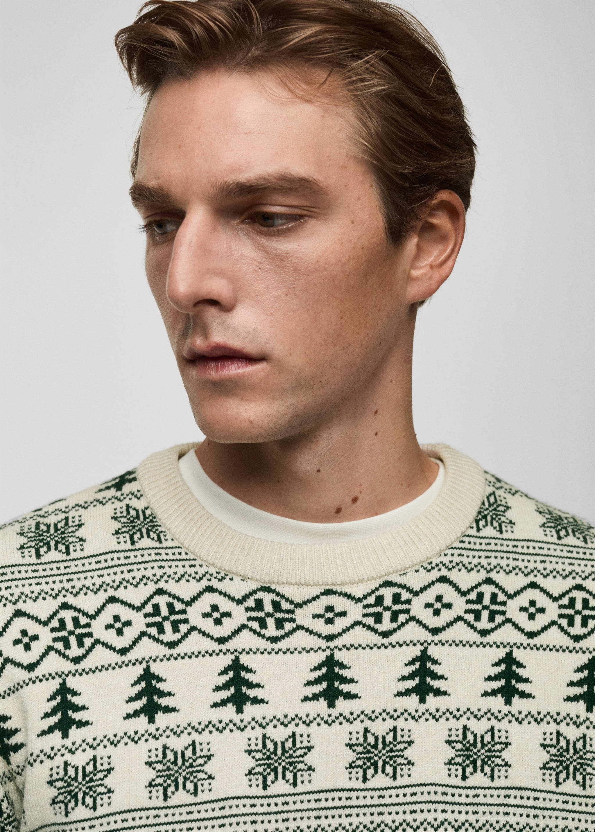 Christmas-print knitted sweater - Details of the article 1