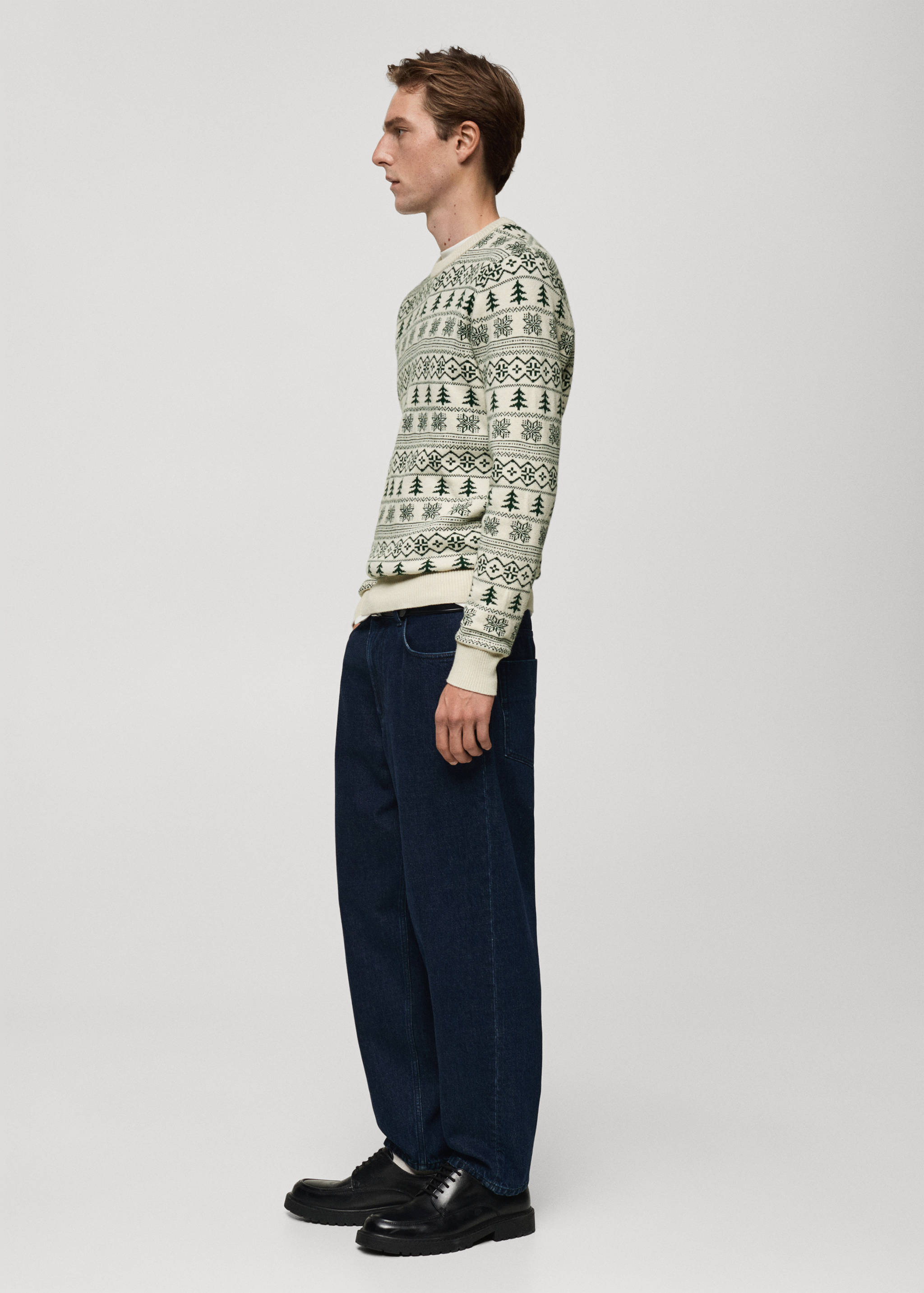 Christmas-print knitted sweater - Details of the article 2