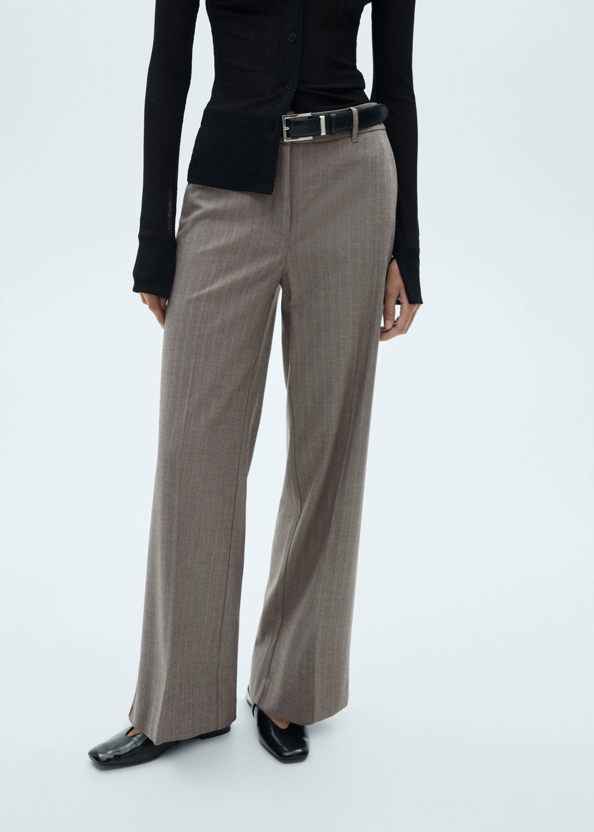 Straight mid-rise pants - Medium plane