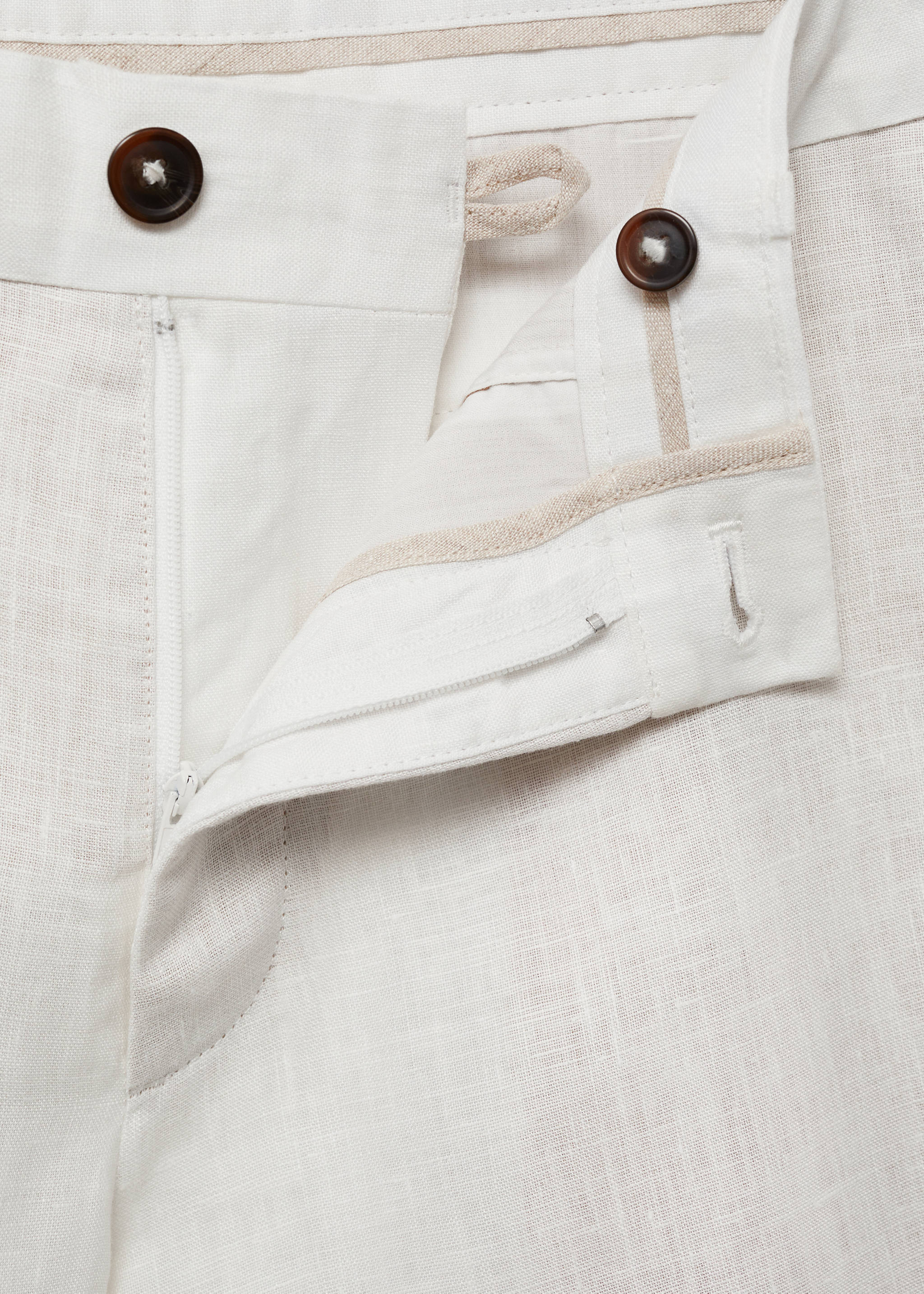 Slim-fit 100% linen bermuda shorts - Details of the article 8