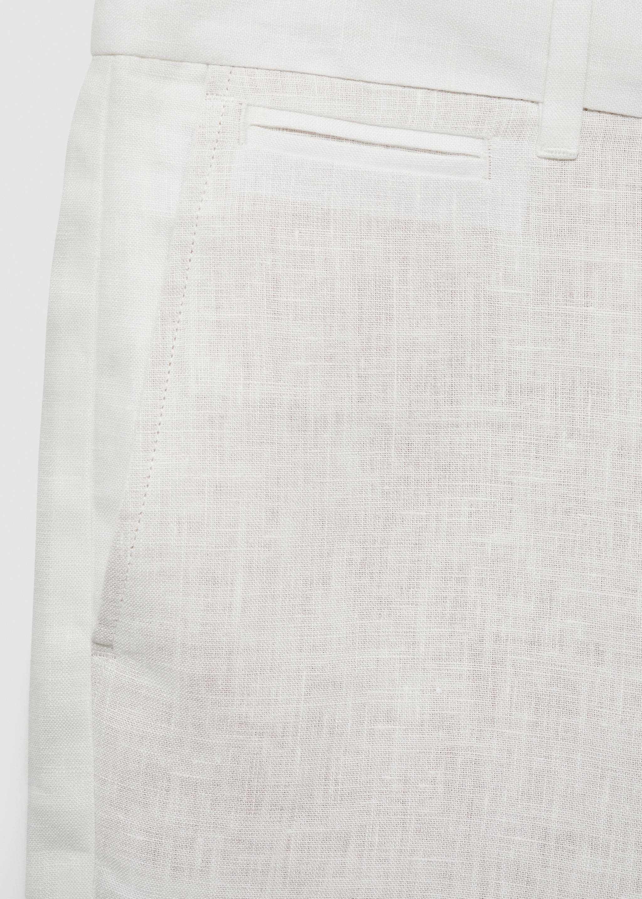 Slim-fit 100% linen bermuda shorts - Details of the article 0
