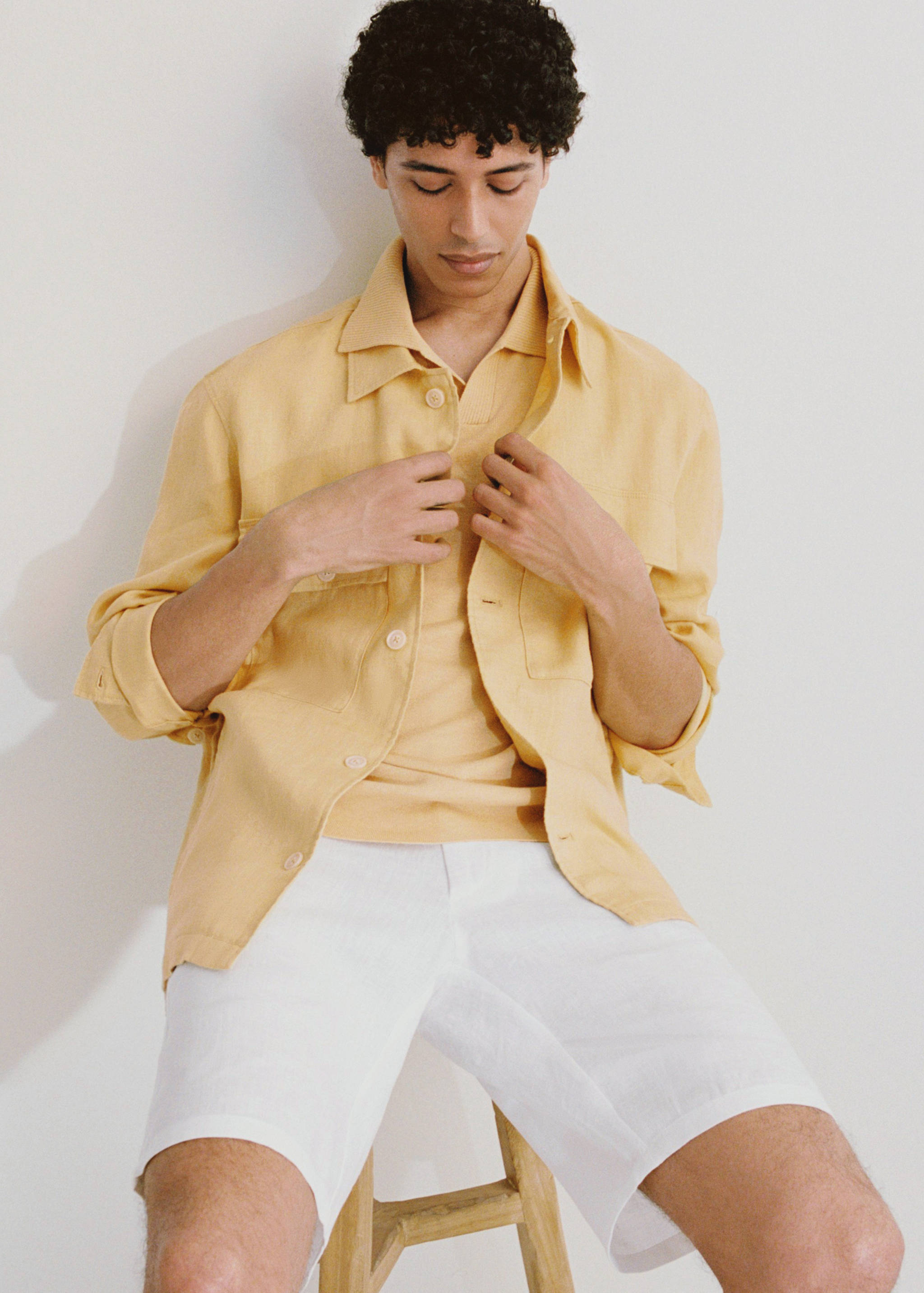 Bermudas slim fit 100% lino - Detalle del artículo 5