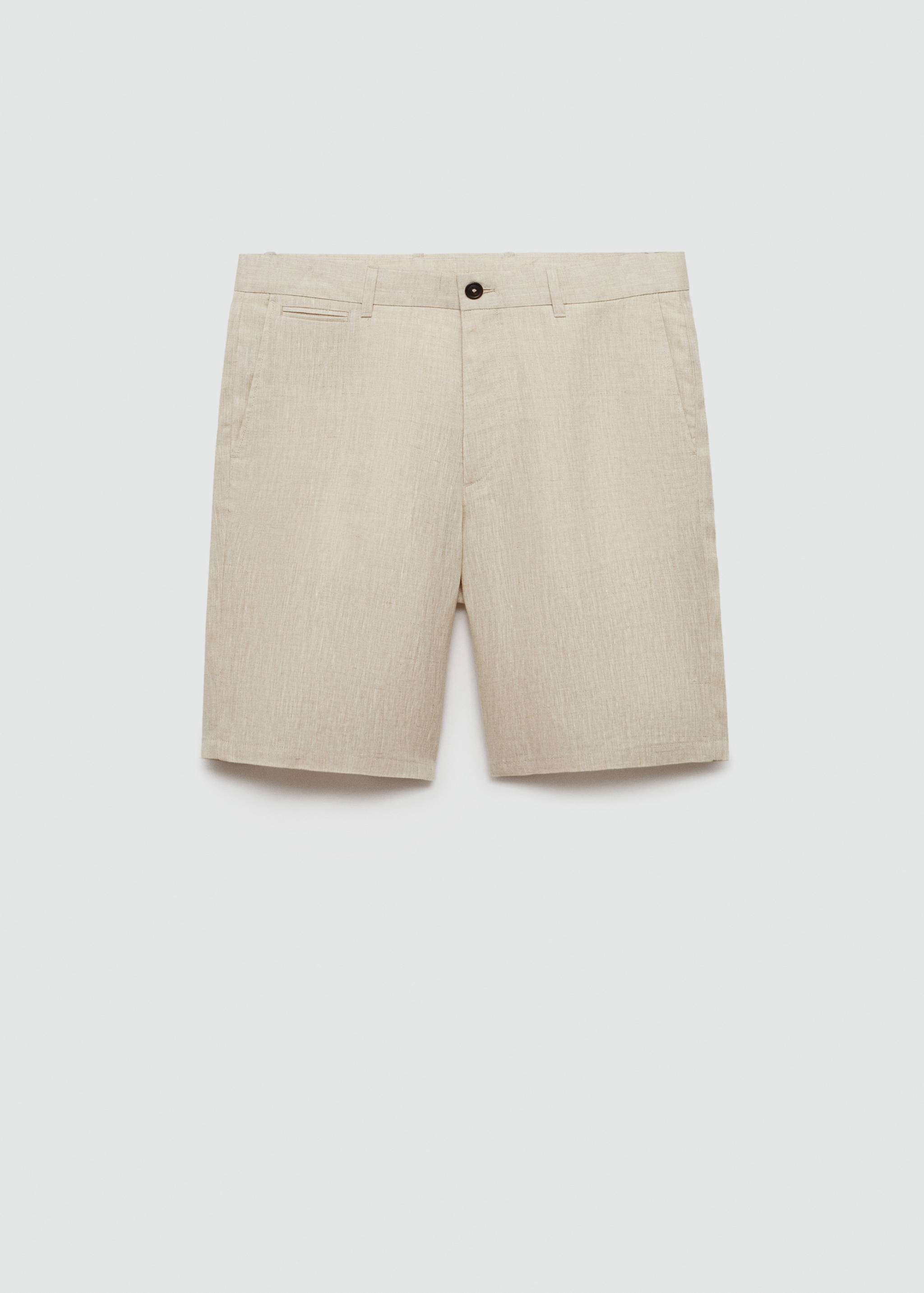Slim-fit 100% linen bermuda shorts - Article without model