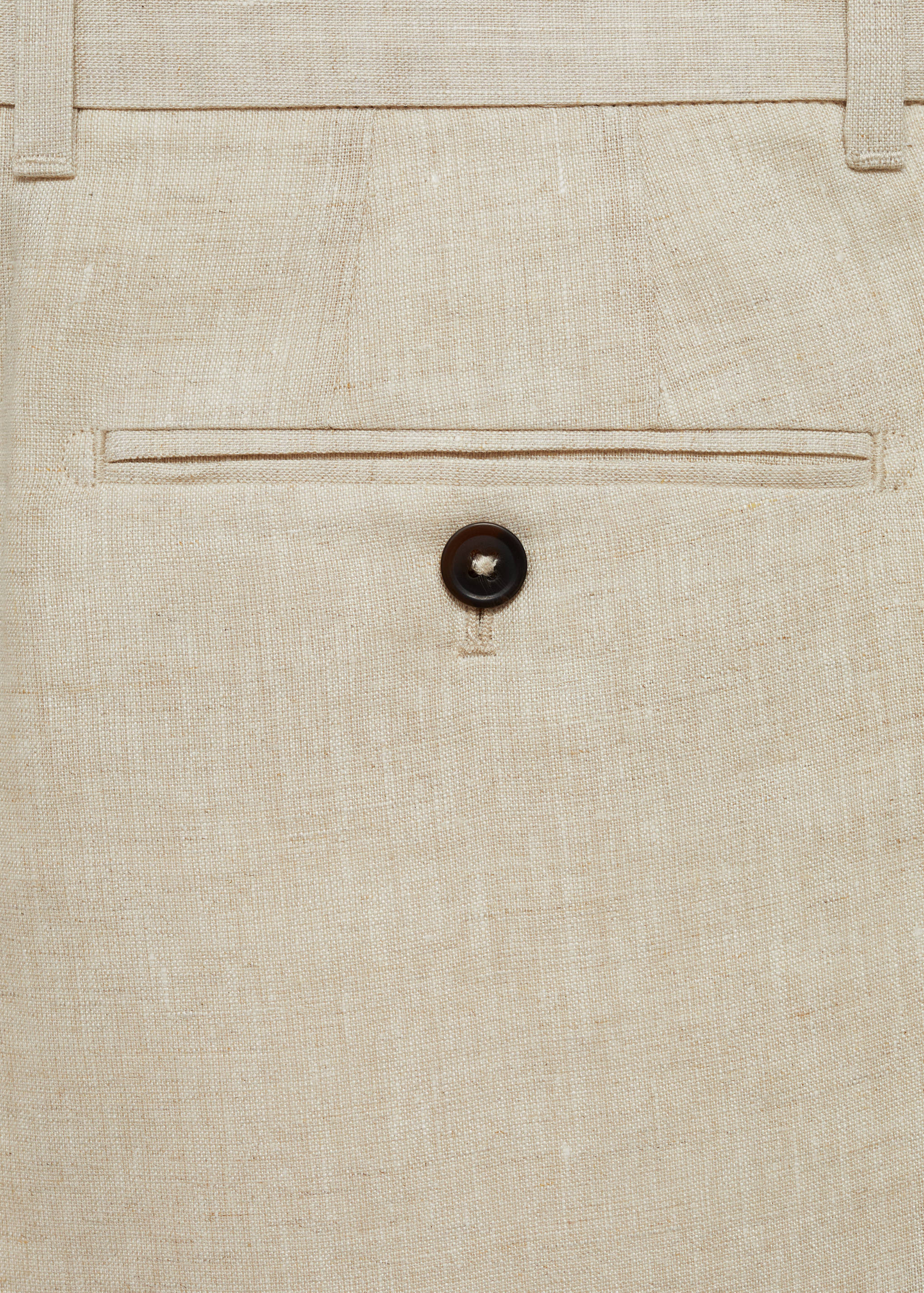 Slim-fit 100% linen bermuda shorts - Details of the article 0