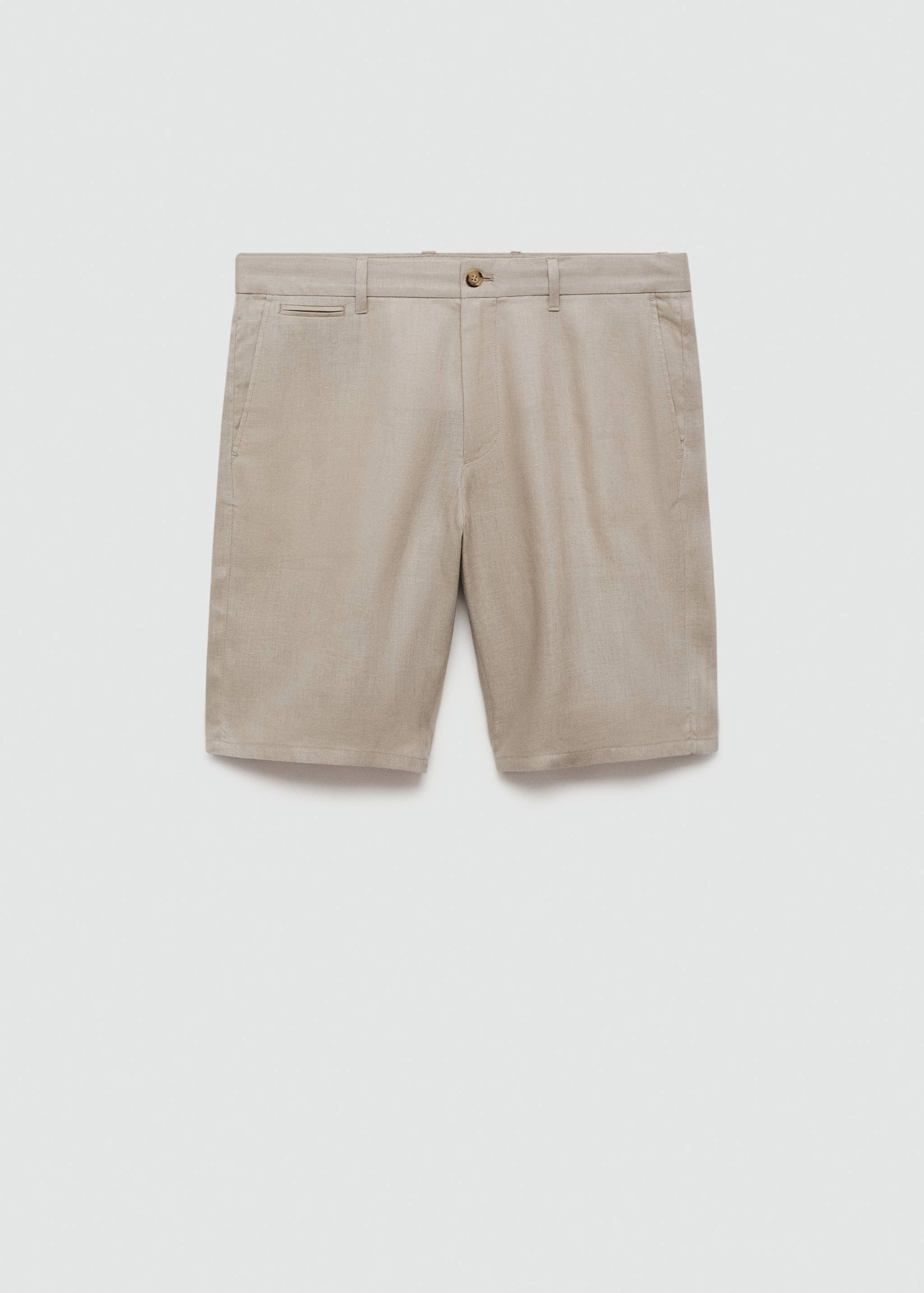 Slim-fit 100% linen bermuda shorts - Article without model