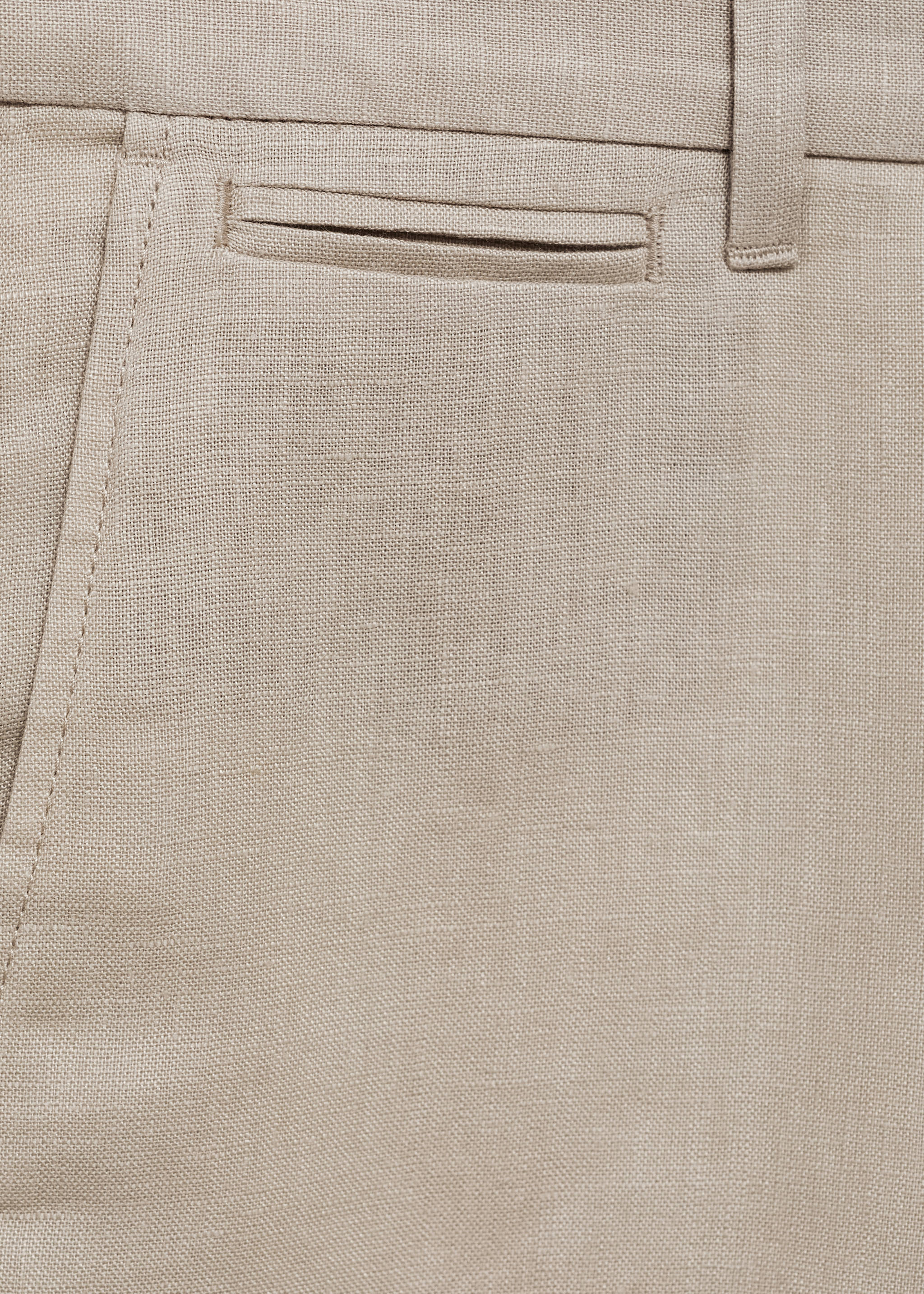 Slim-fit 100% linen bermuda shorts - Details of the article 0