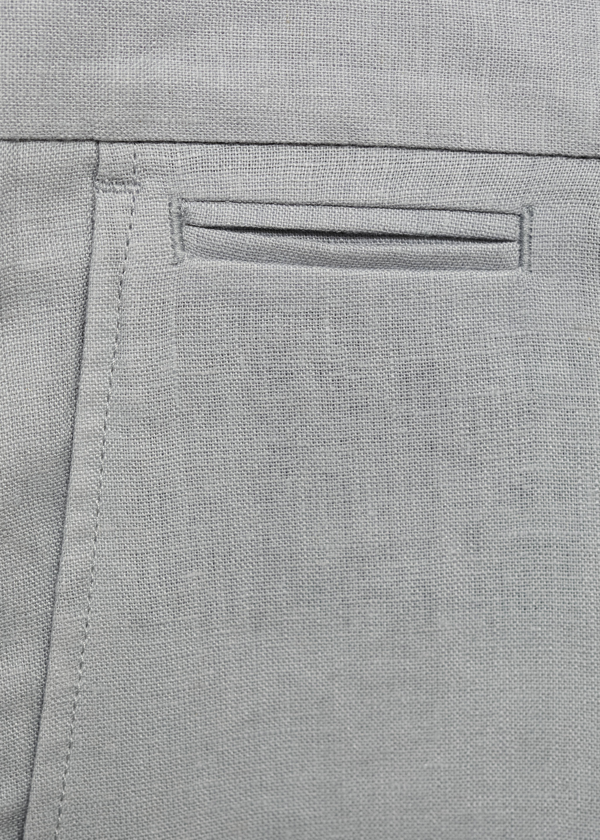 Slim-fit 100% linen bermuda shorts - Details of the article 0