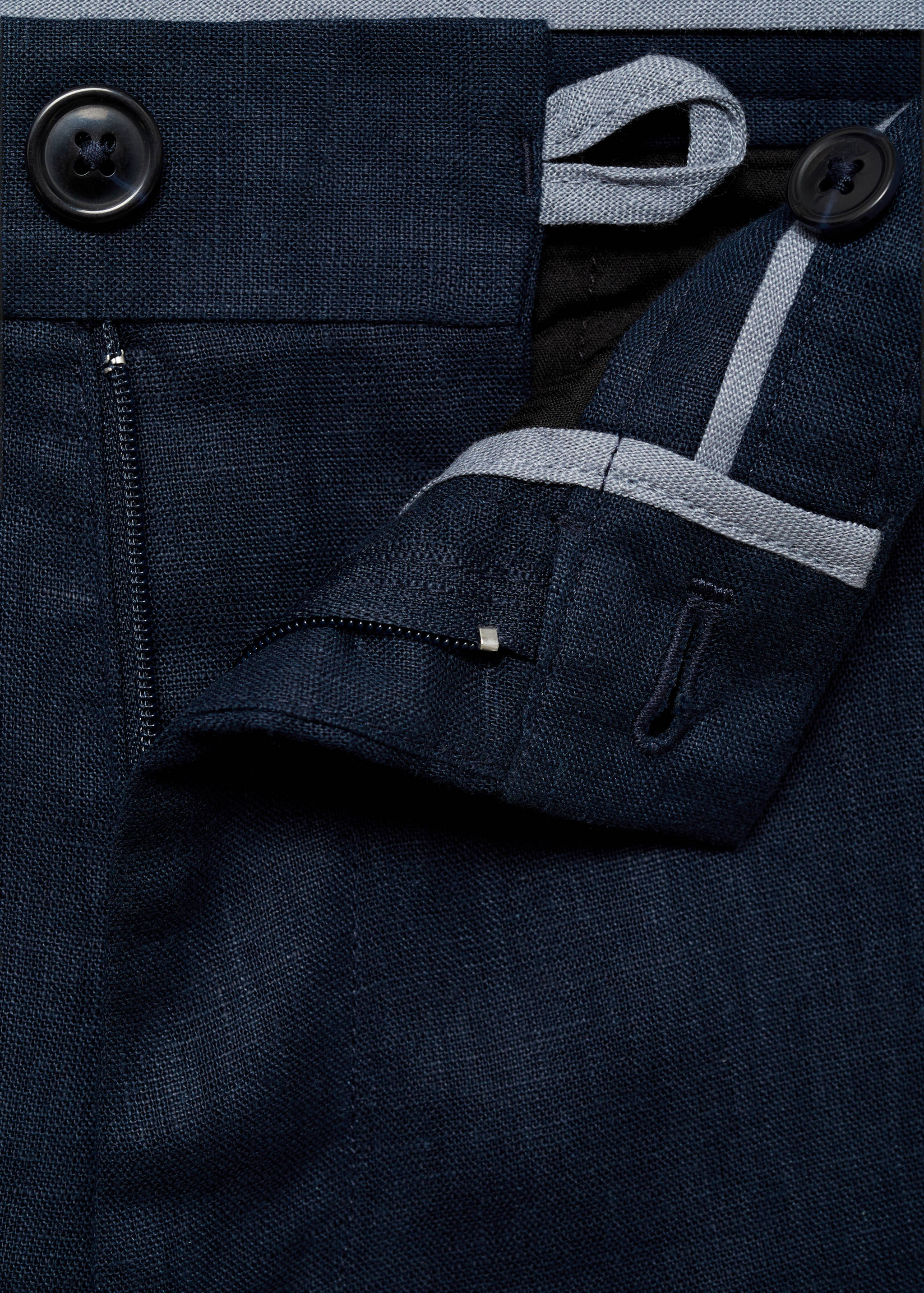 Slim-fit 100% linen bermuda shorts - Details of the article 8