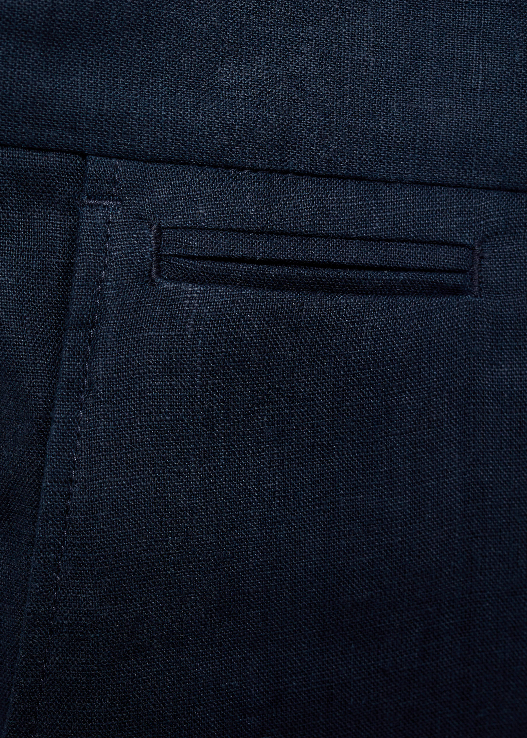Slim-fit 100% linen bermuda shorts - Details of the article 0
