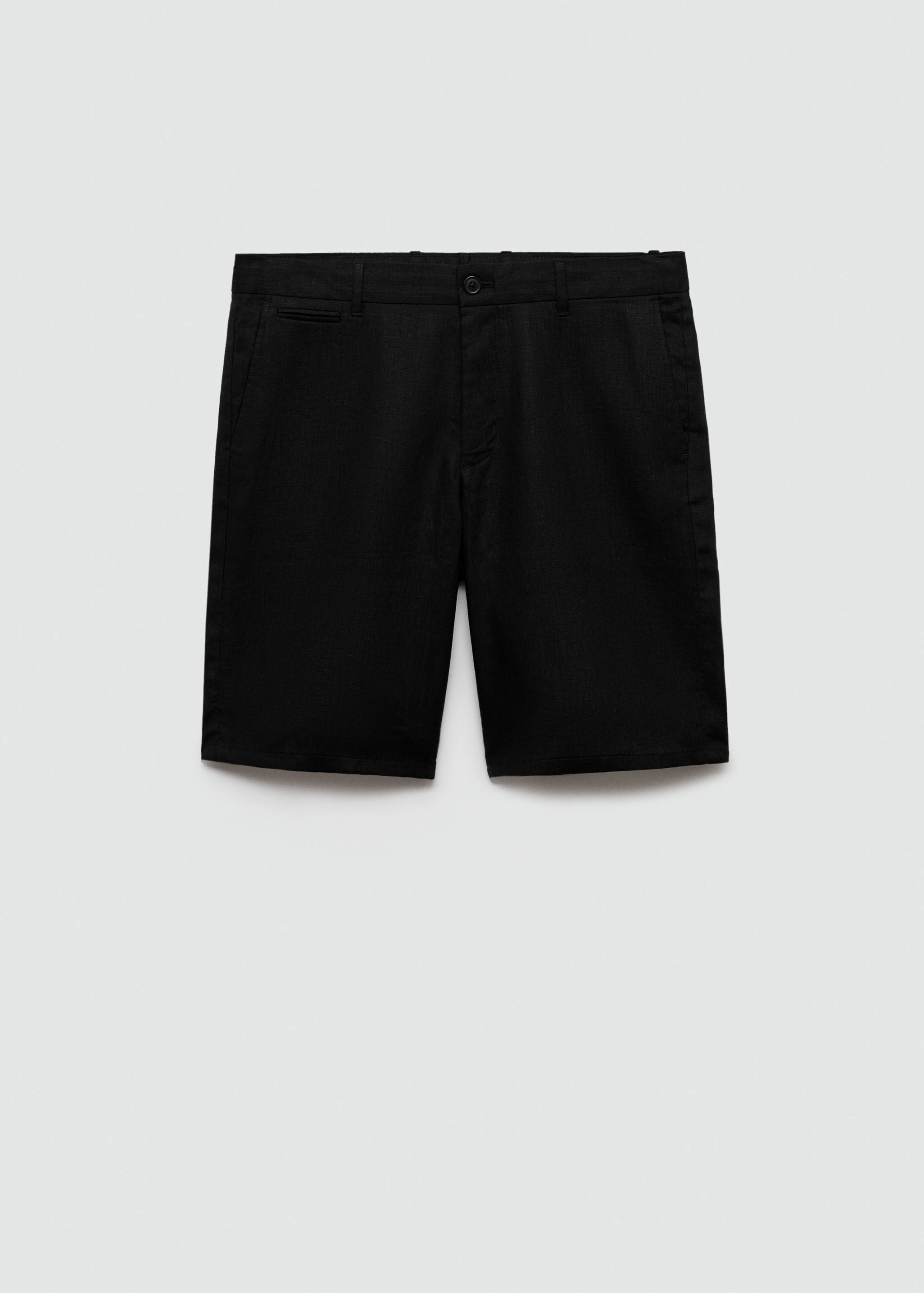 Slim-fit 100% linen bermuda shorts - Article without model