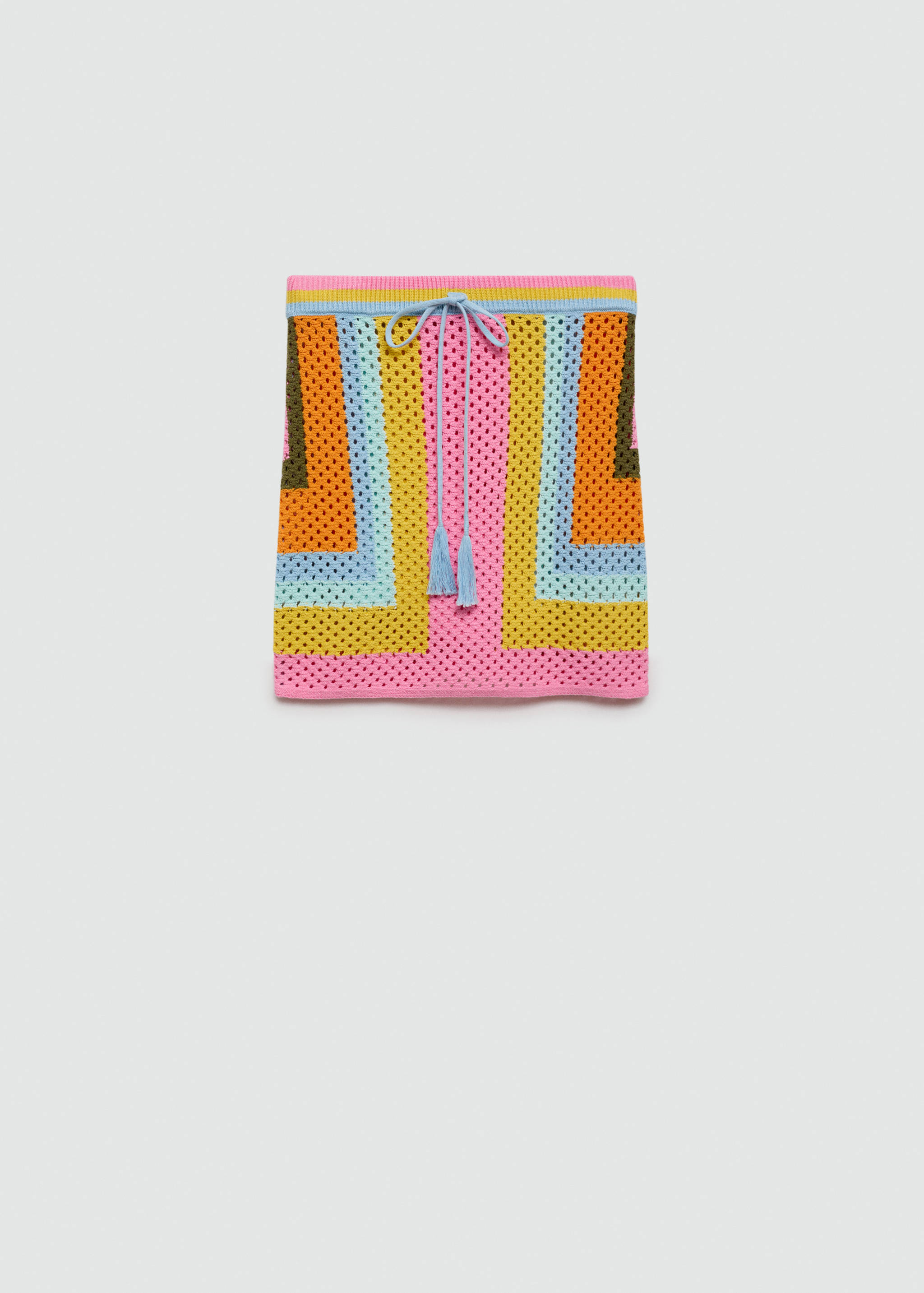 تنورة قصيرة كروشيه مع عقدة للإغلاق - منتج دون نموذج