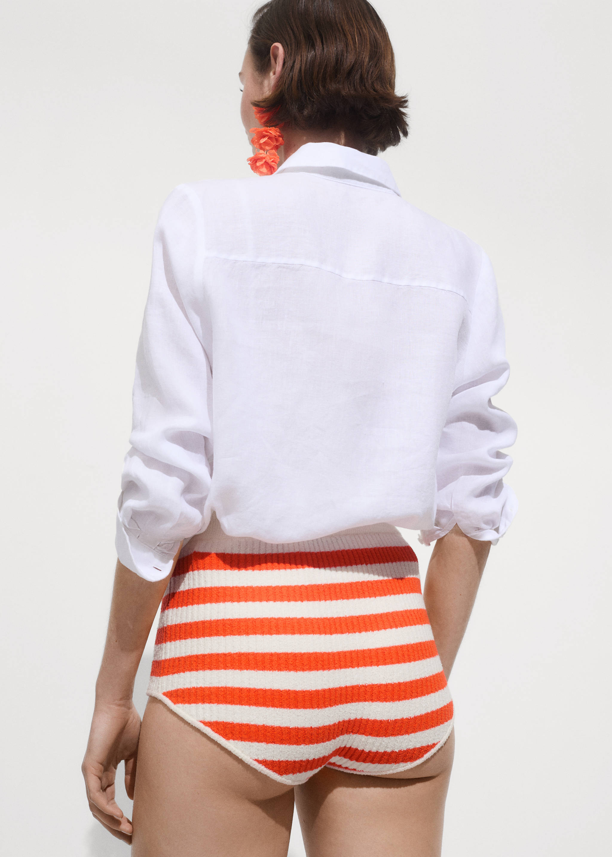 Short maille bouclette côtelée rayures - Verso de l’article