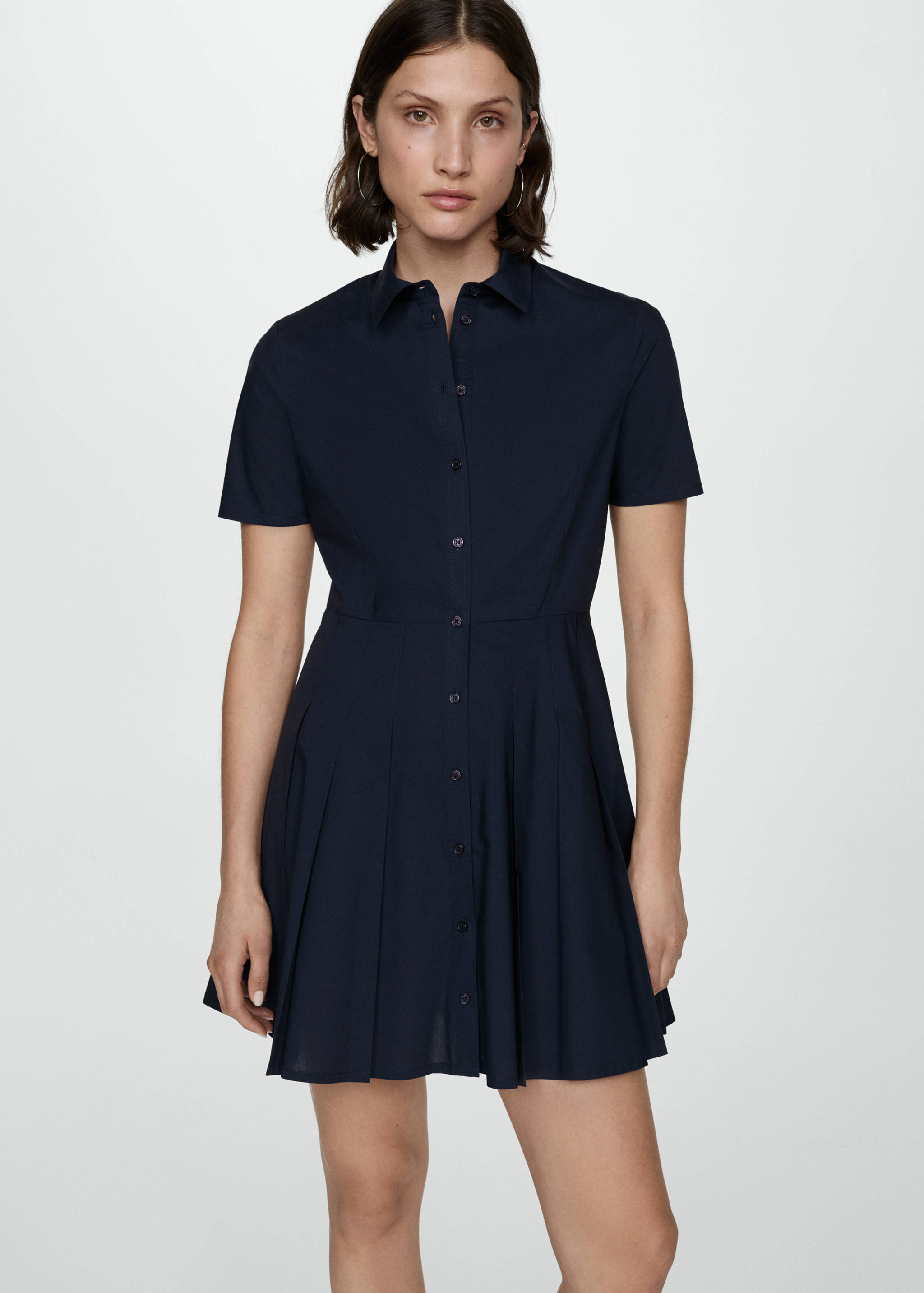 Pleated shirt dress - Medium plane