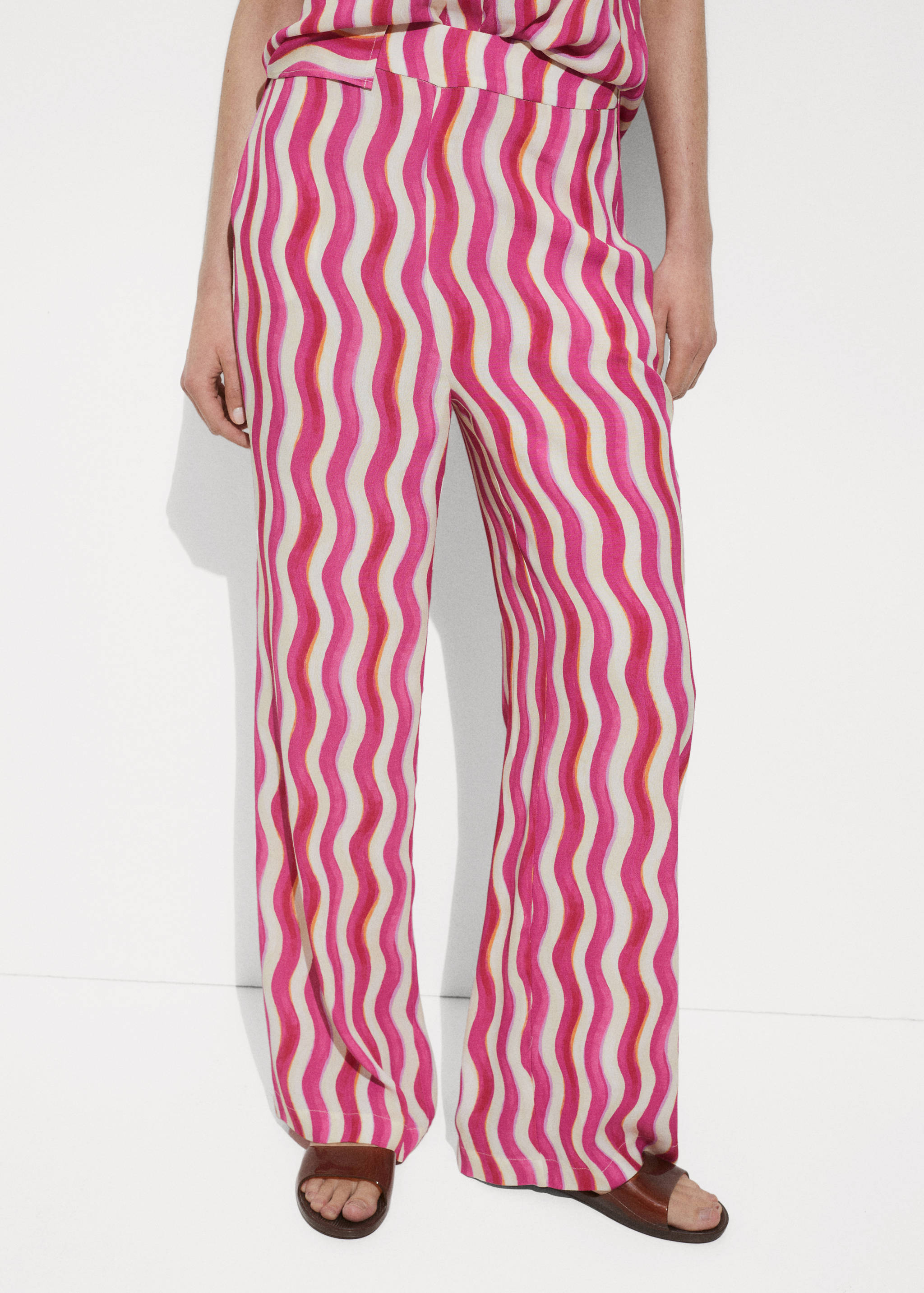Wide leg printed trousers - Medium plane