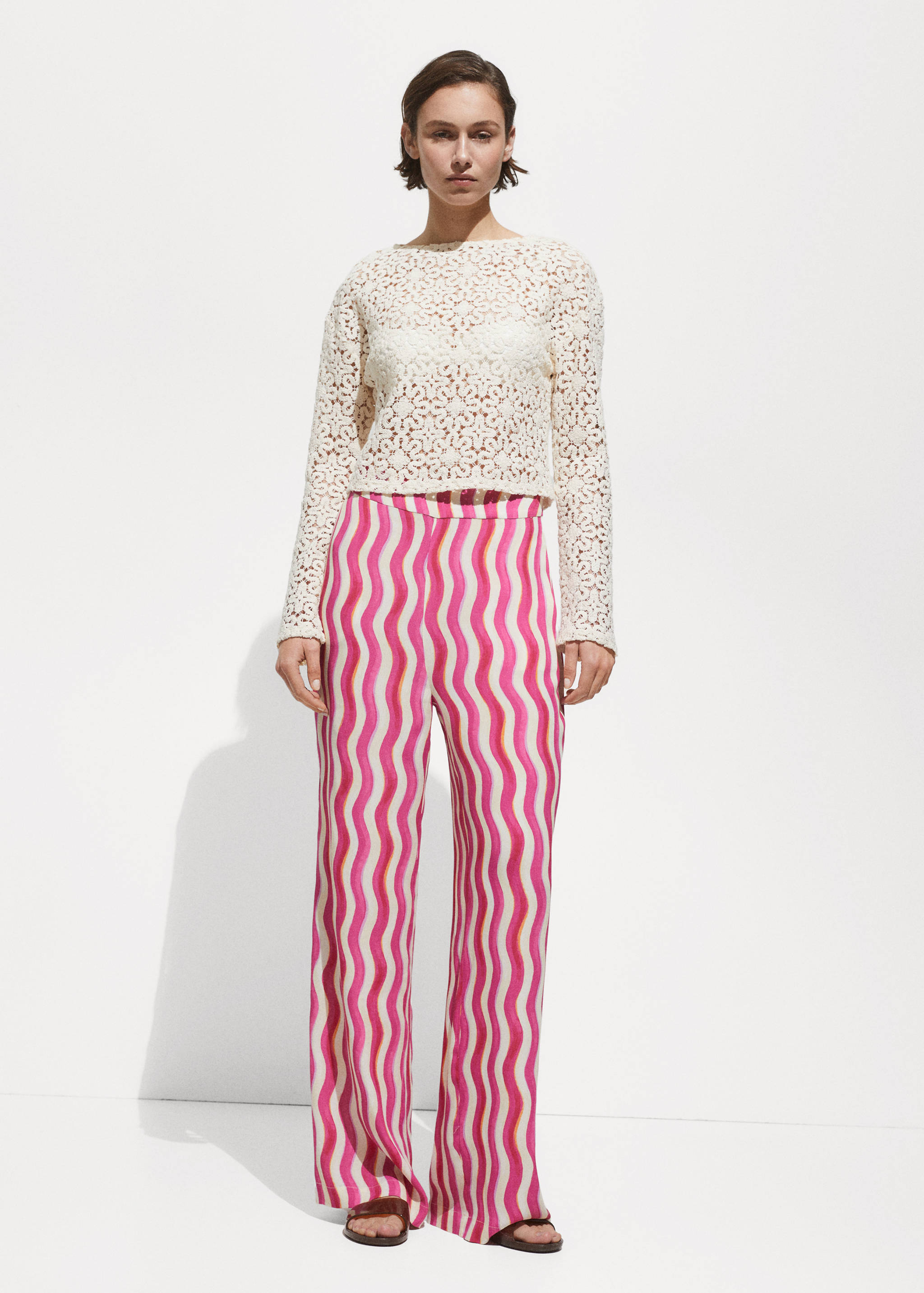 Wide leg printed trousers - Details of the article 2
