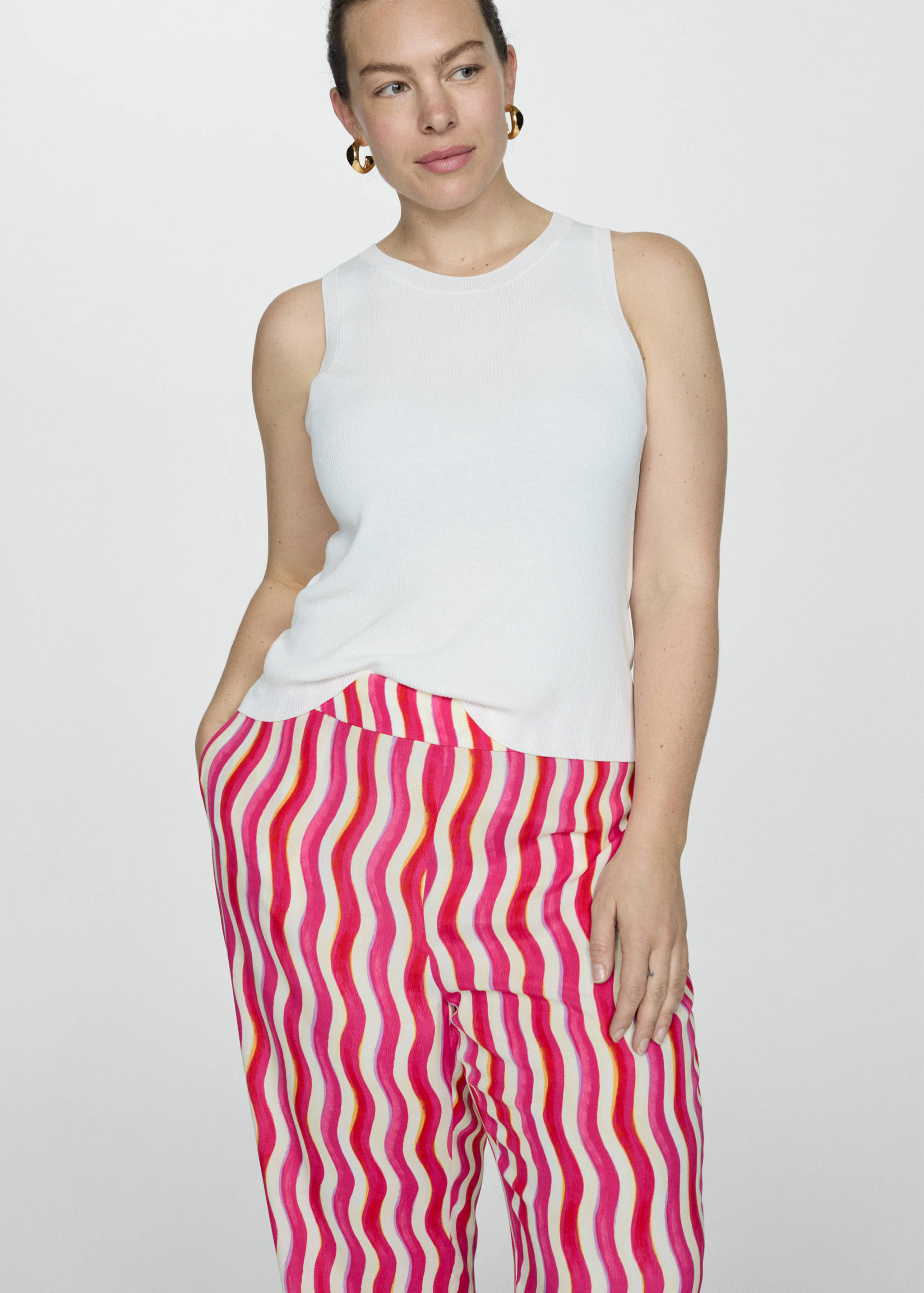 Wide leg printed trousers - Details of the article 4