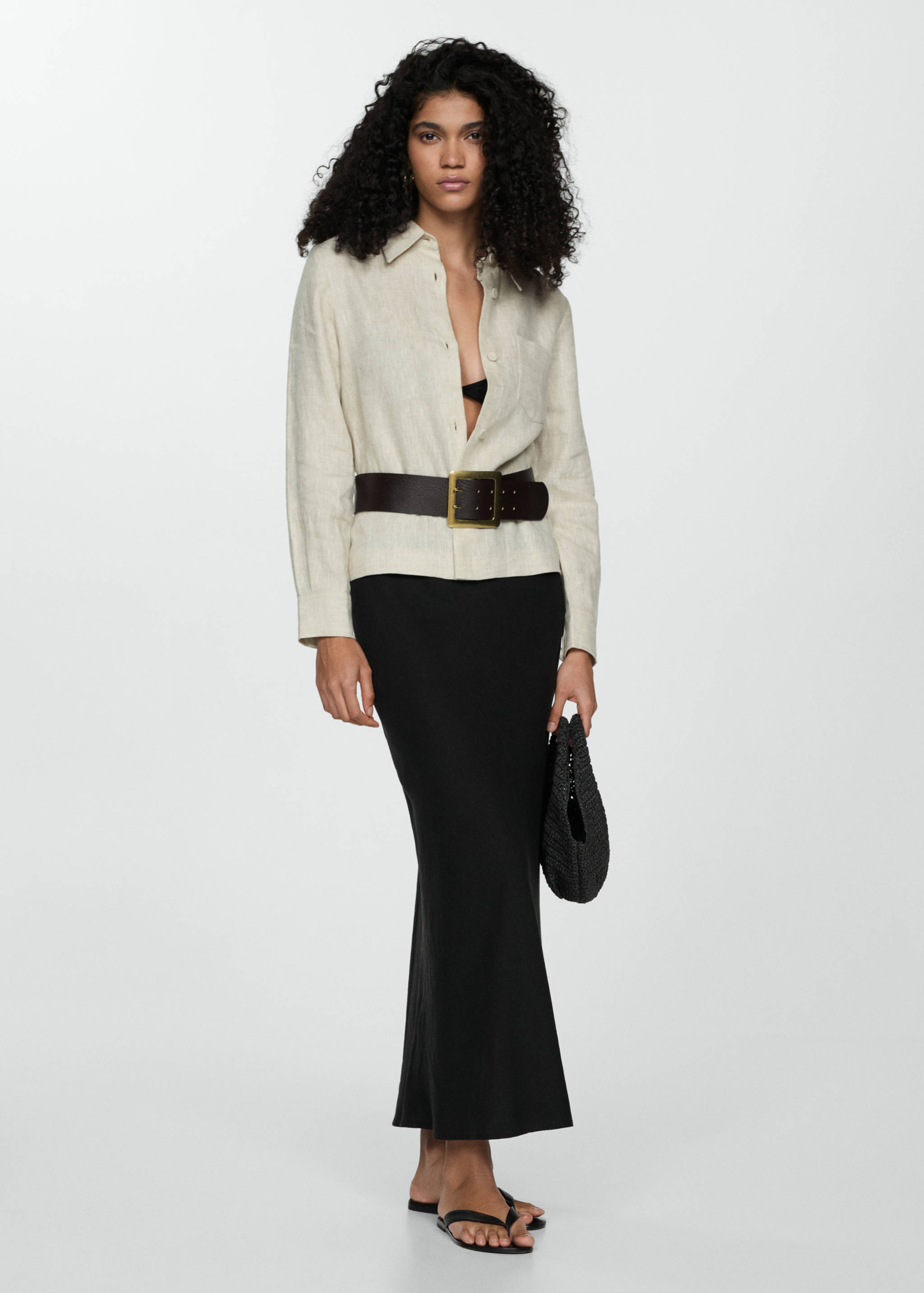 Long linen skirt - General plane