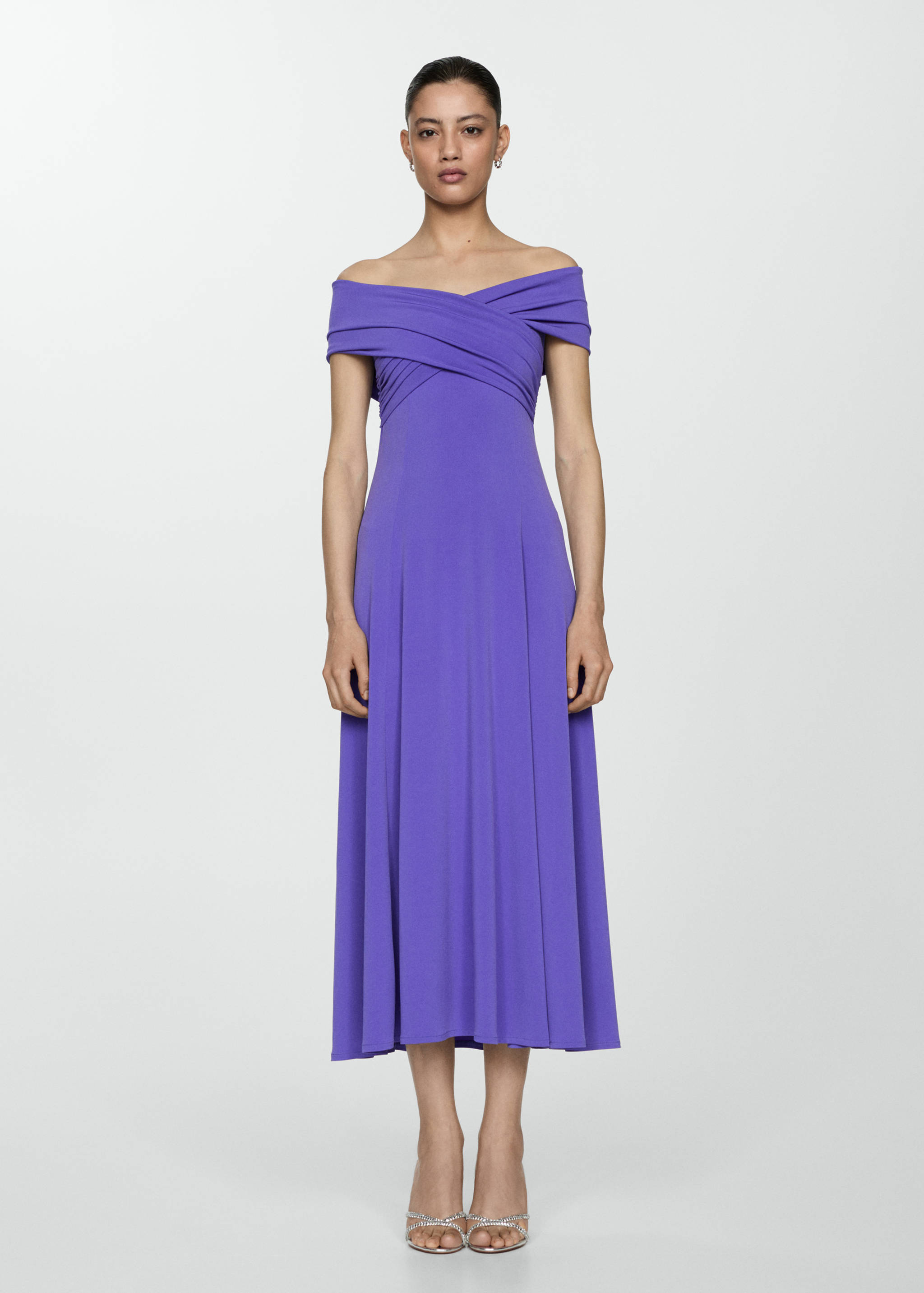 一字领连衣裙 - null