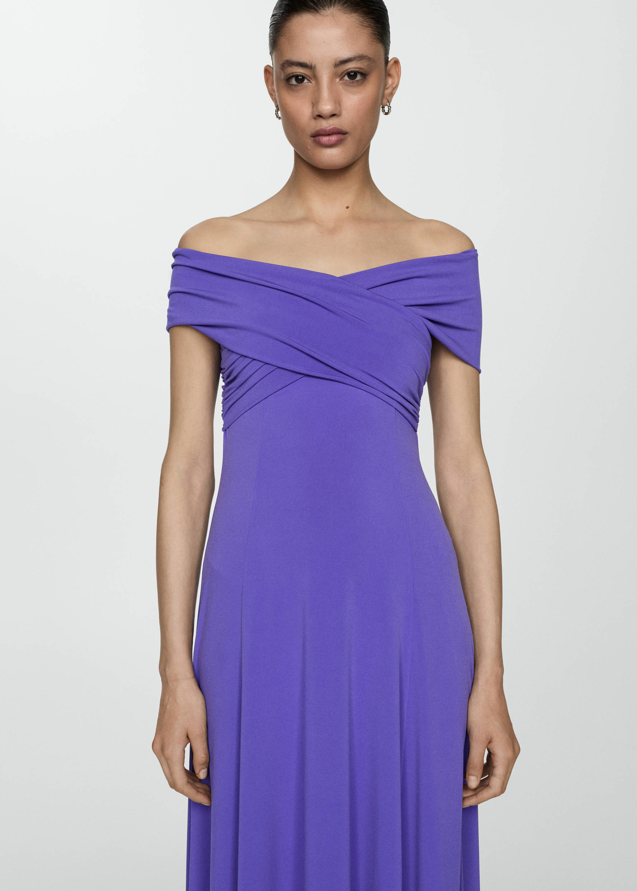 一字领连衣裙 - null