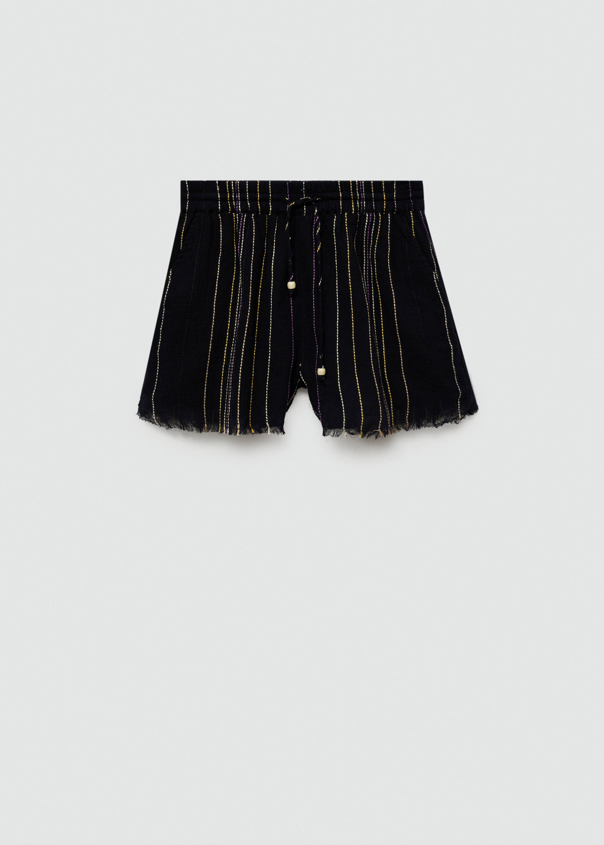 Striped pants with frayed hem - Article without model