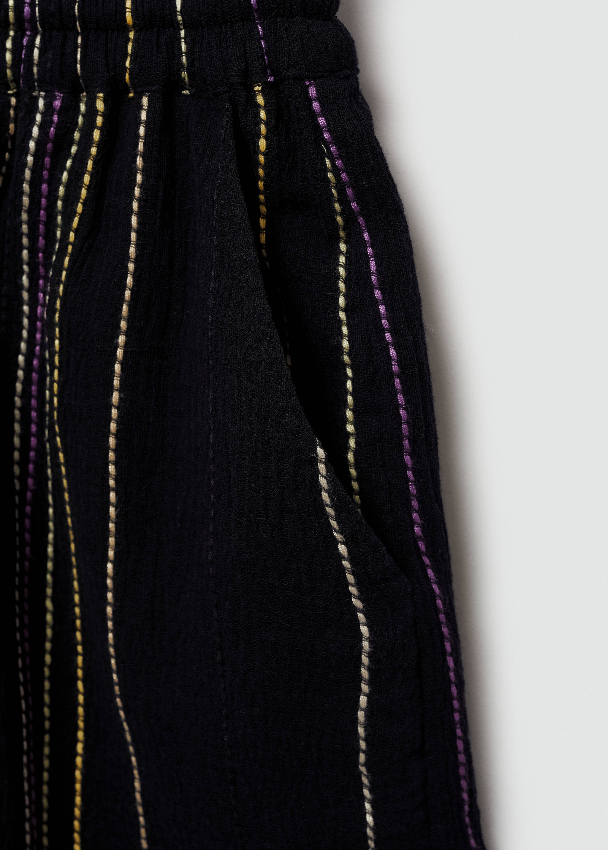 Striped pants with frayed hem - Details of the article 0