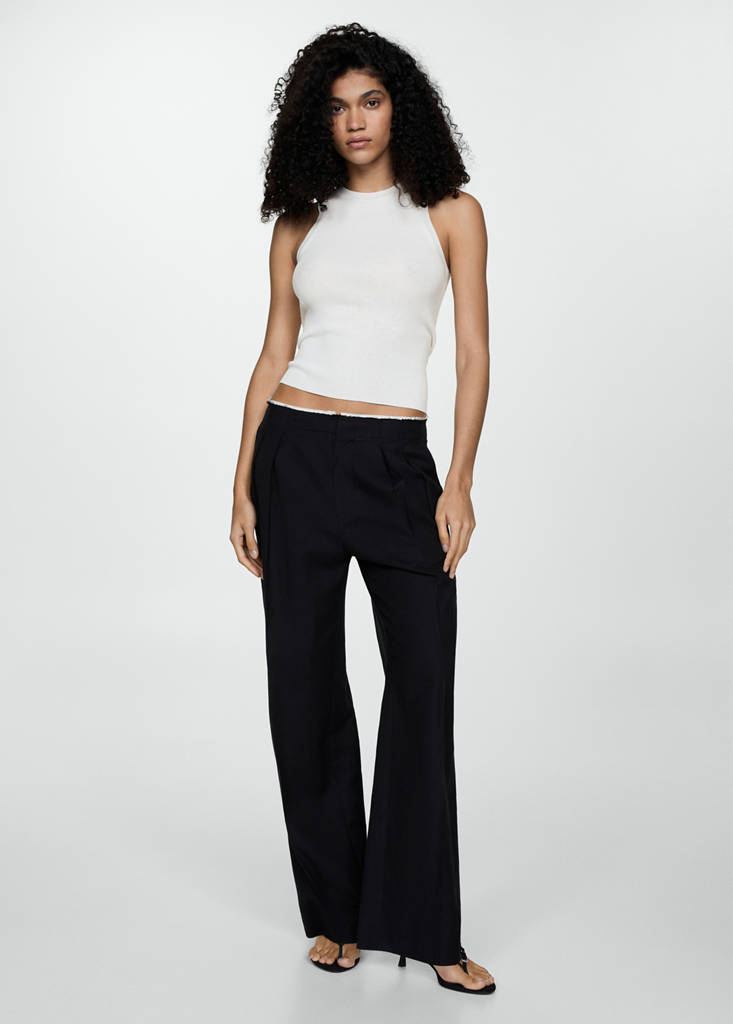 Ribbed knit top — Ecru