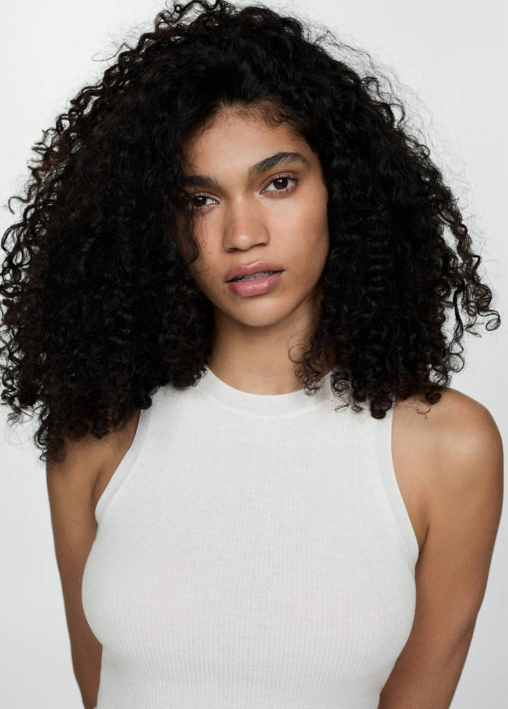 Ribbed knit top — Ecru