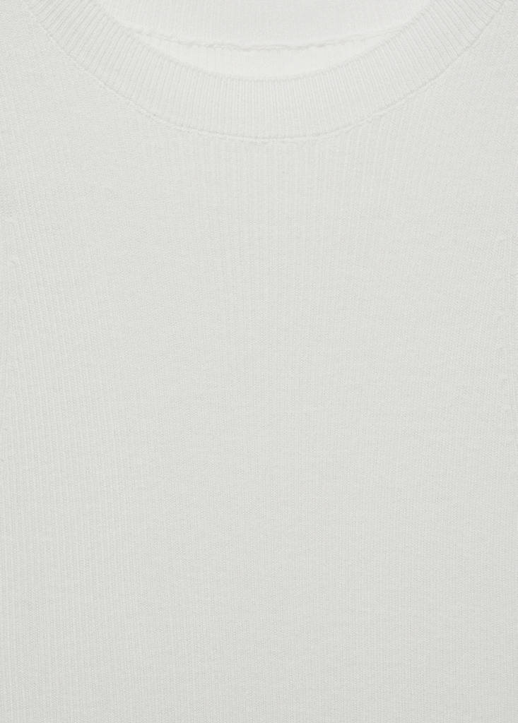 Ribbed knit top — Ecru