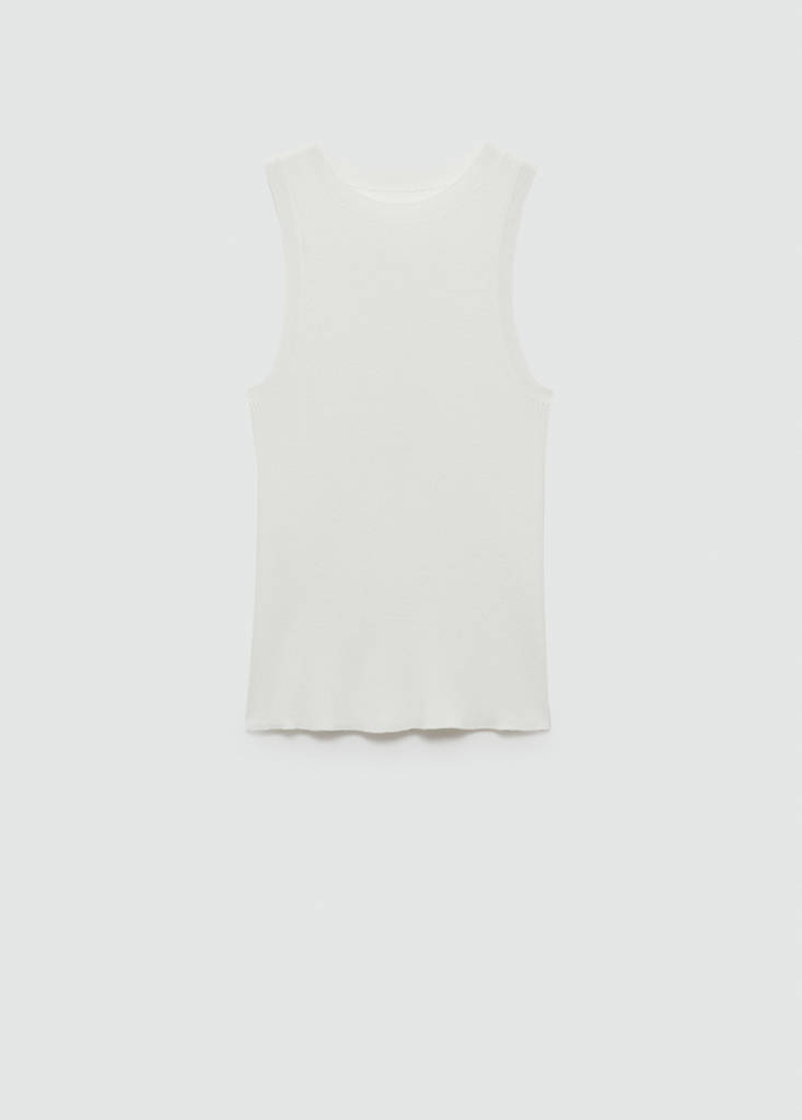 Ribbed knit top — Ecru