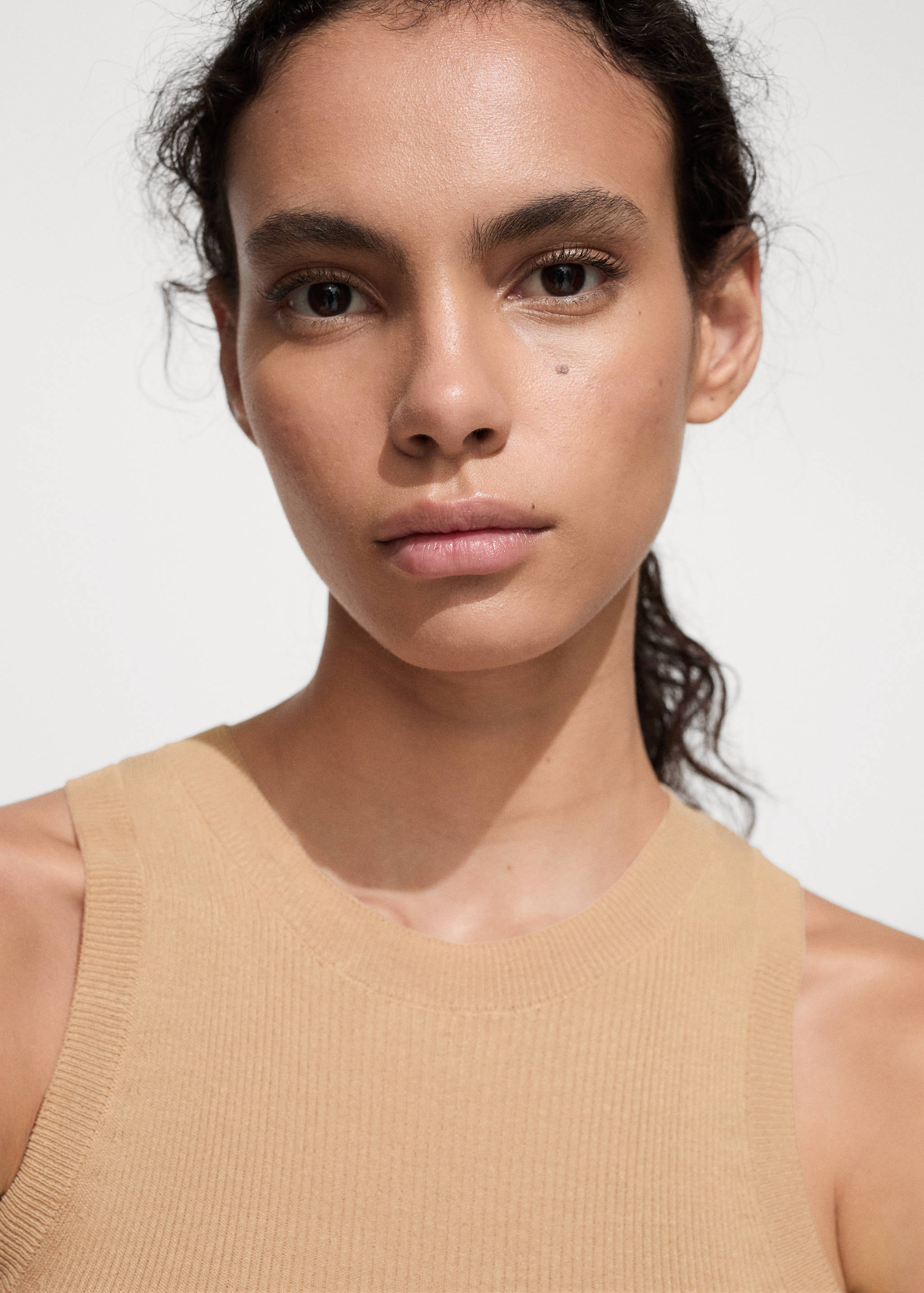 罗纹针织上衣 - null