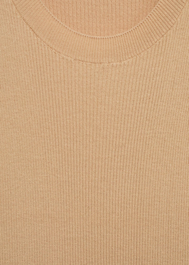 Ribbed knit top — Medium Brown