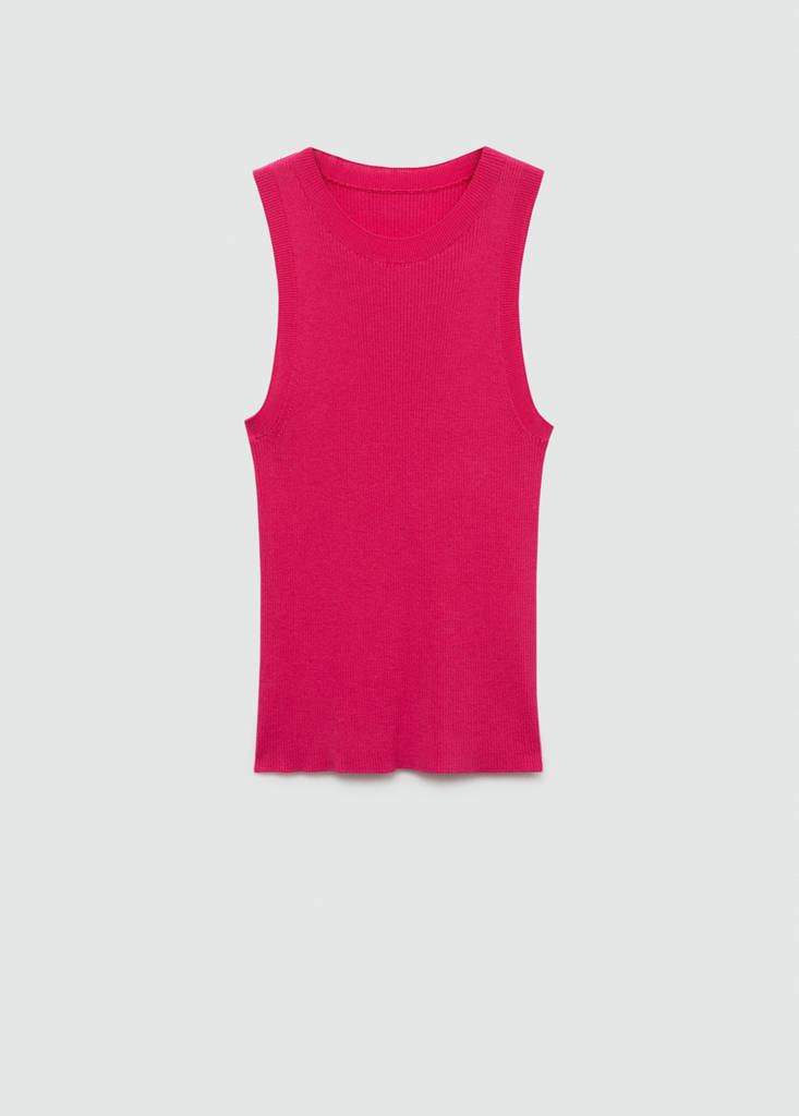 Ribbed knit top — Fuchsia