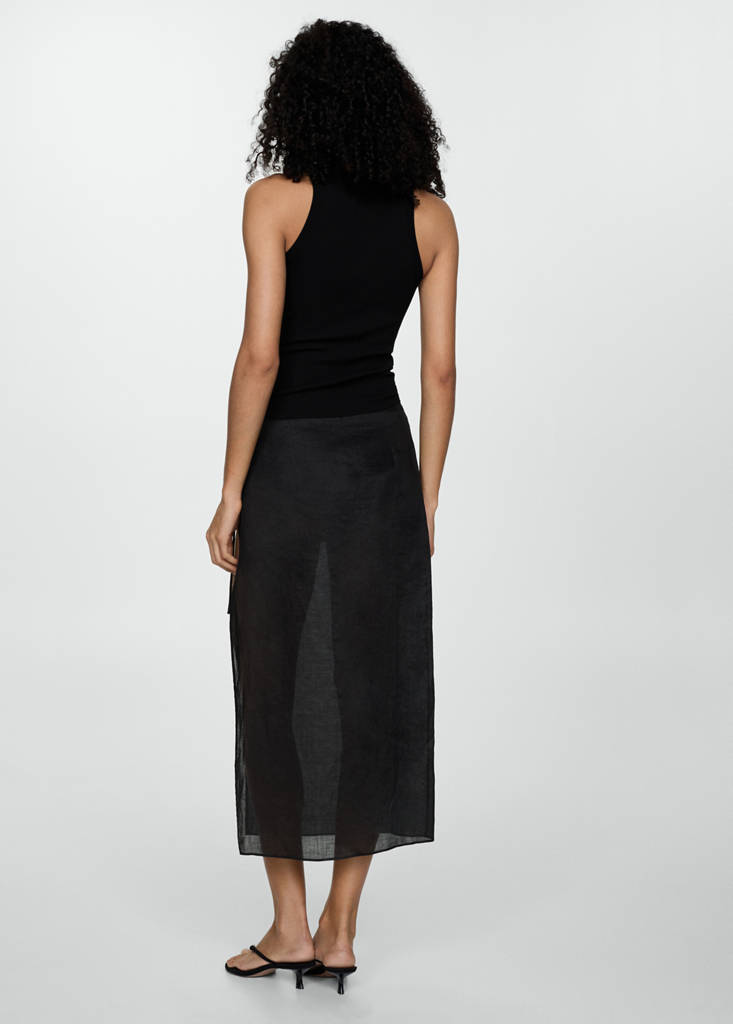 Ribbed knit top — Black